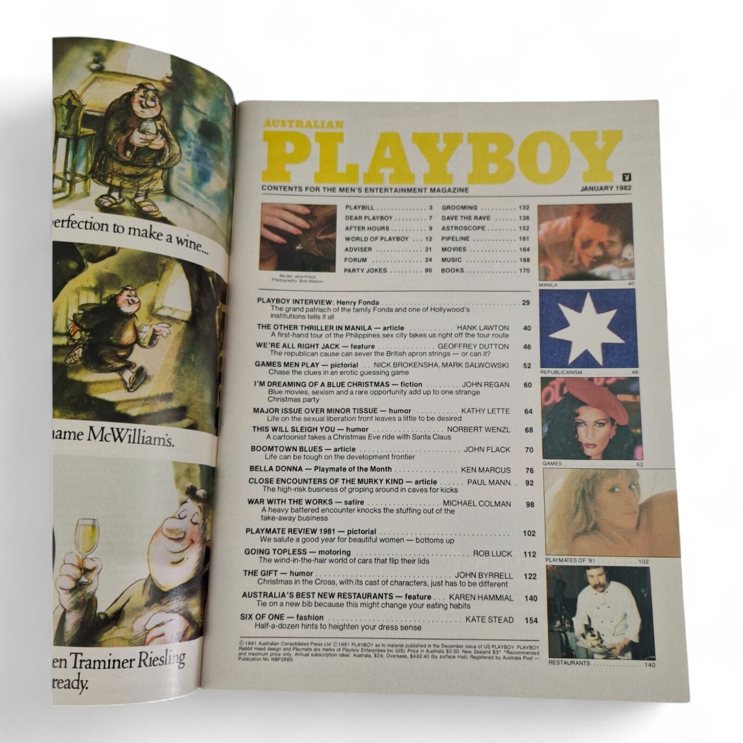 AUSTRALIAN PLAYBOY MAGAZINE January 1982 Jane Priest