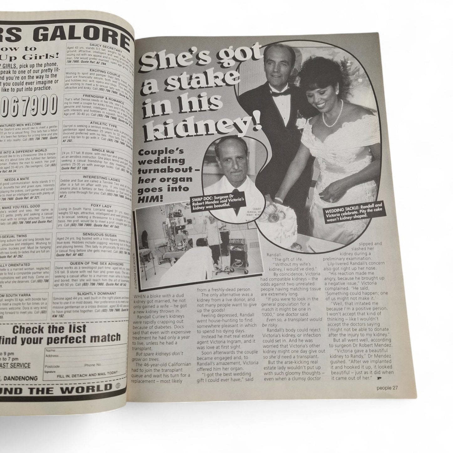 People Magazine With PIX Australia March 15th 1995 Lana