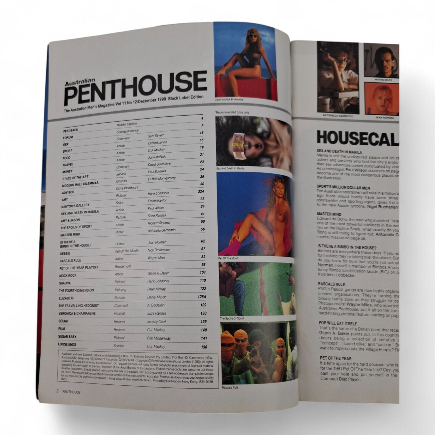 AUSTRALIAN PENTHOUSE Men's Magazine Black Label December 1990