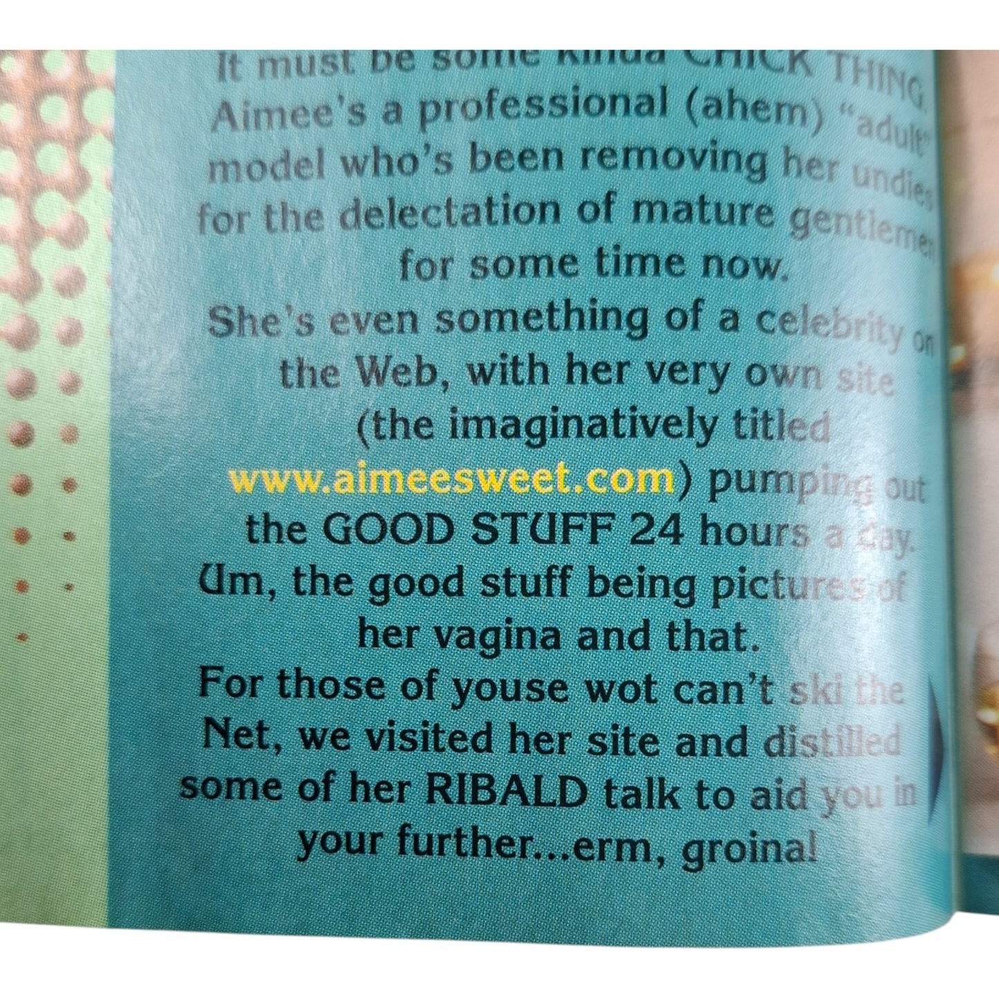 The Picture Magazine Australia September 8th 1999 #574 Aimee Sweet