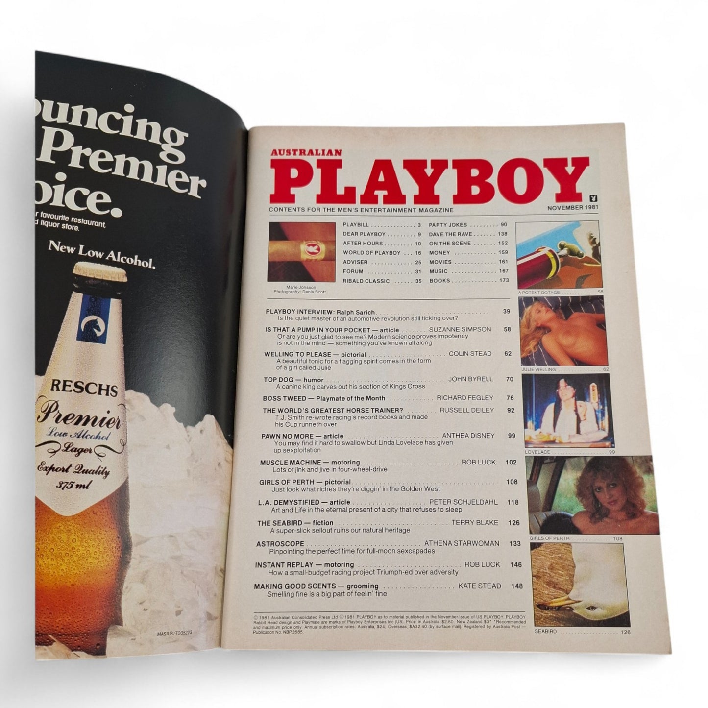 Australian Playboy Magazine November 1981 - Linda Lovelace Marie Jonsson