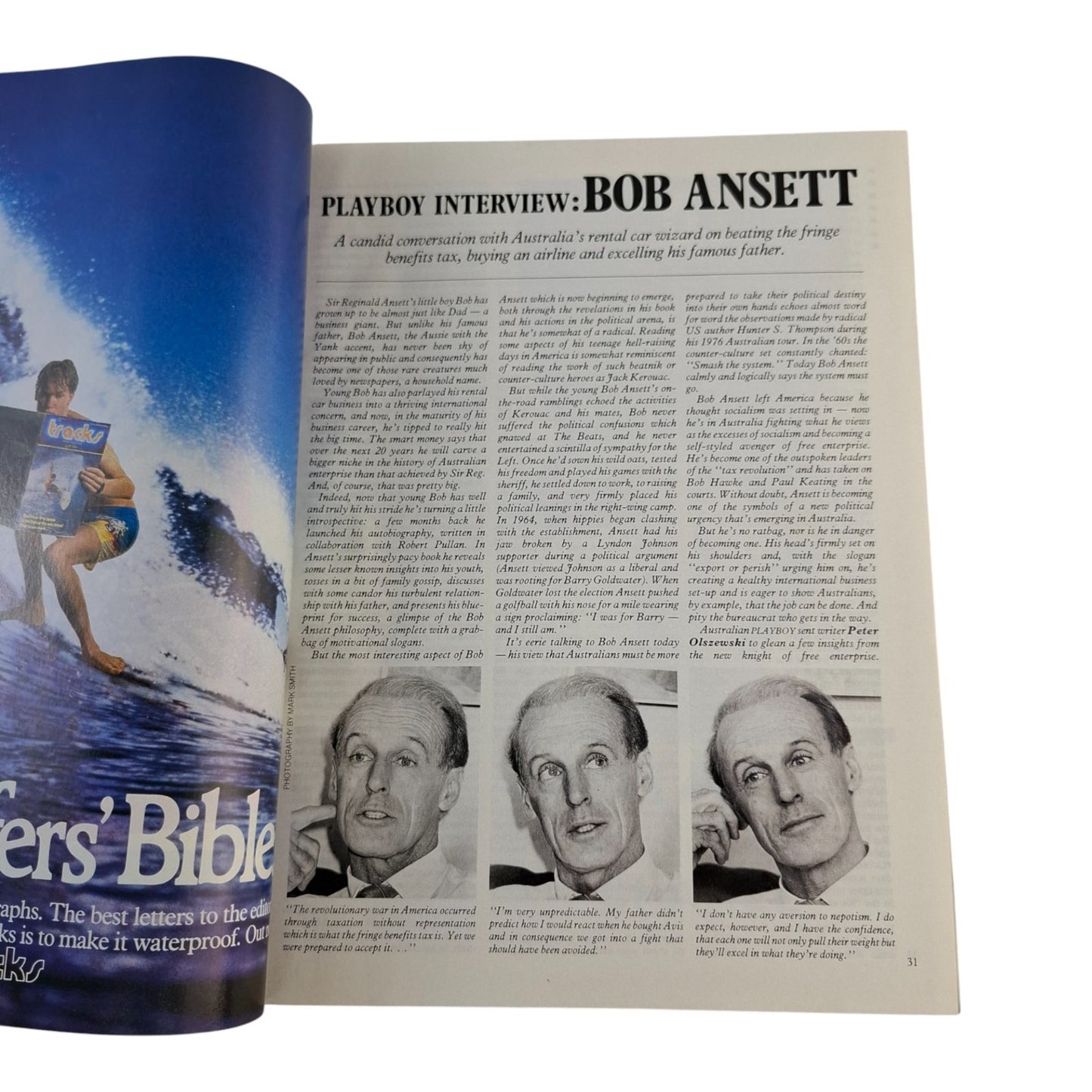 Australian Playboy Magazine May 1987 Special 100th Issue, Anna Clark, Bob Ansett