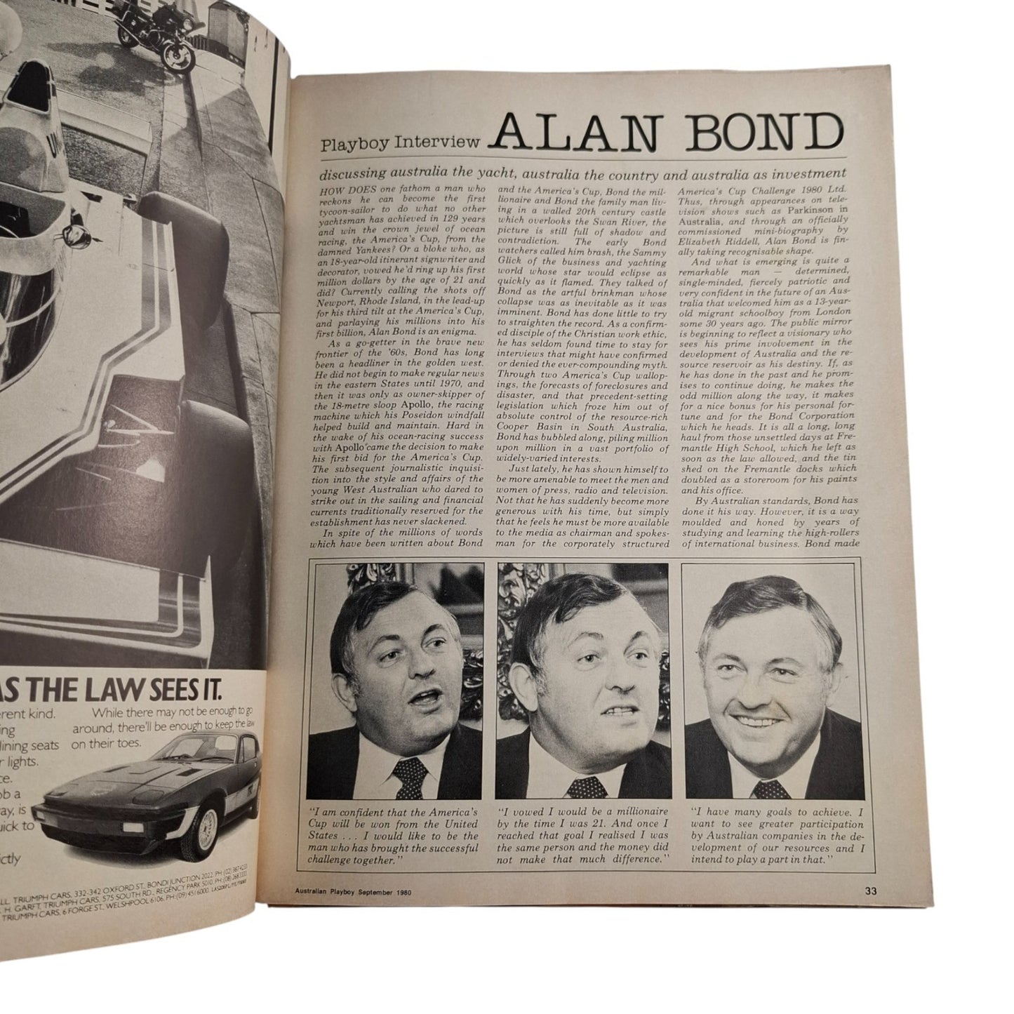 Australian Playboy September 1980 Bo Derek Maree Jonsson Magazine