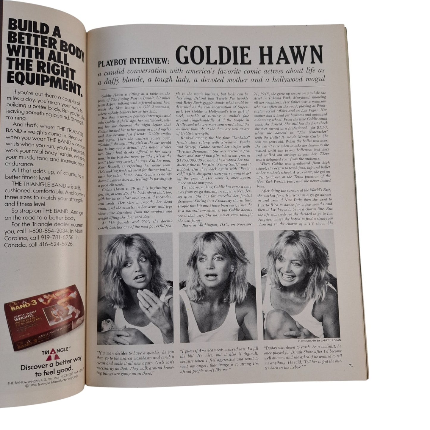 PLAYBOY MAGAZINE January 1985 Goldie Hawn / Joan Bennett