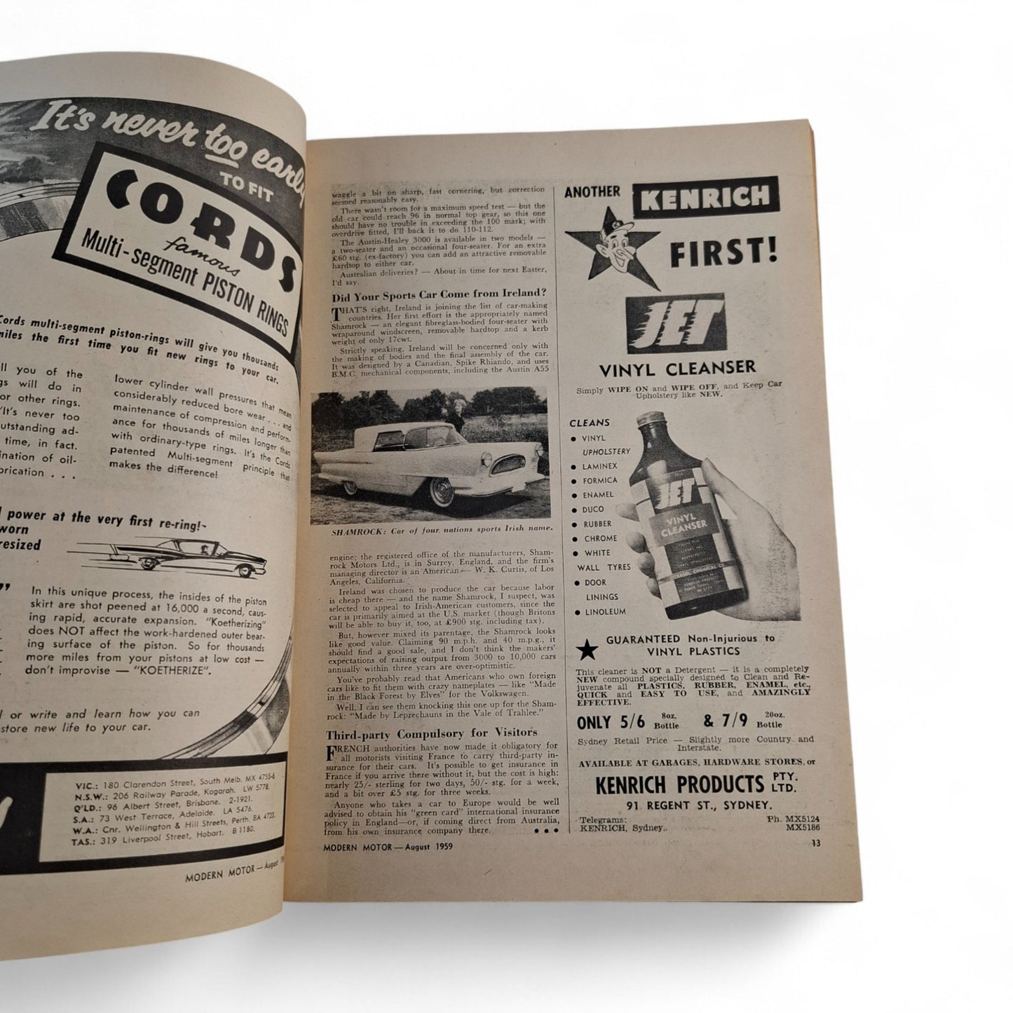Modern Motor Magazine August 1959 FB Holden