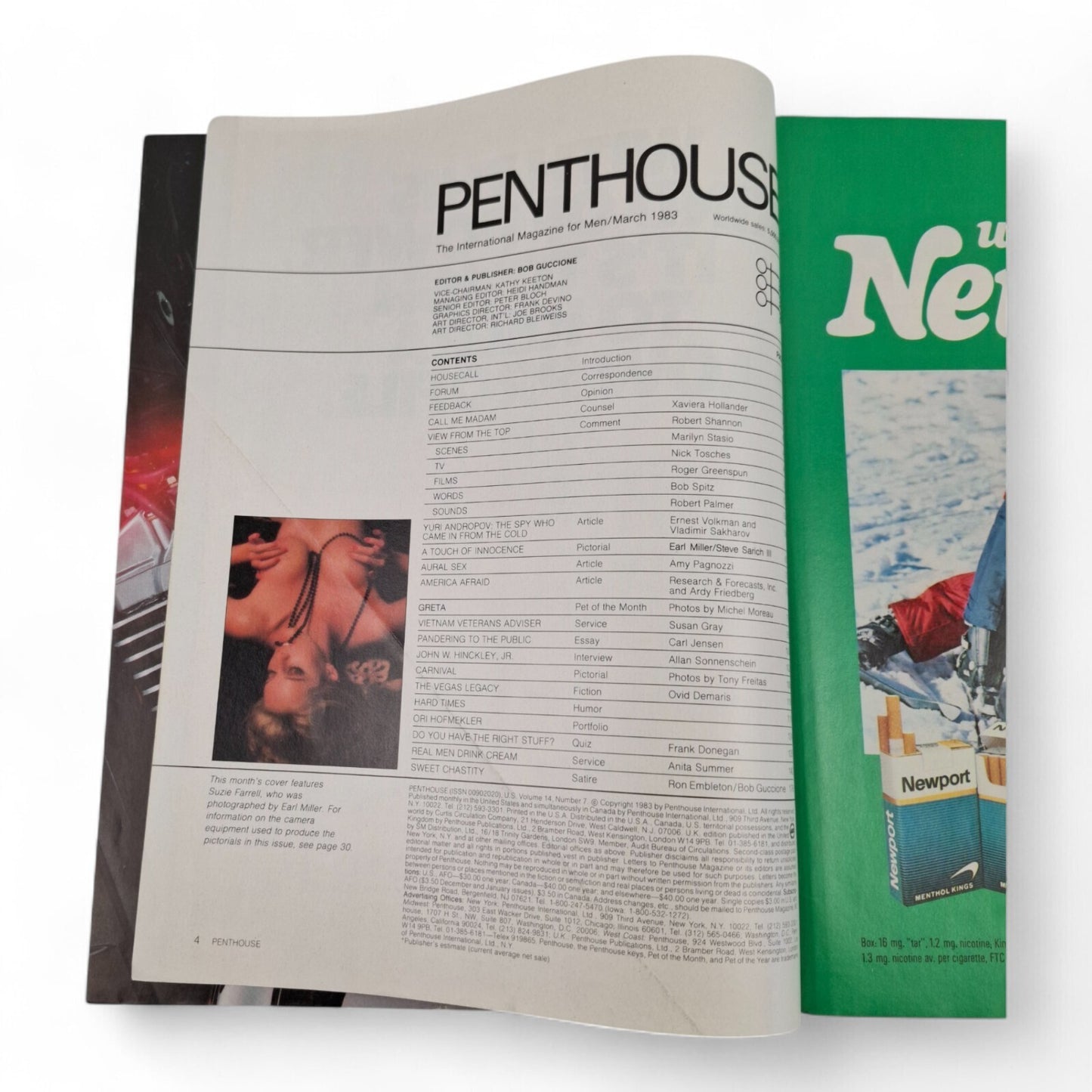 U.S PENTHOUSE Men's Magazine March 1983 Suzie Farrell