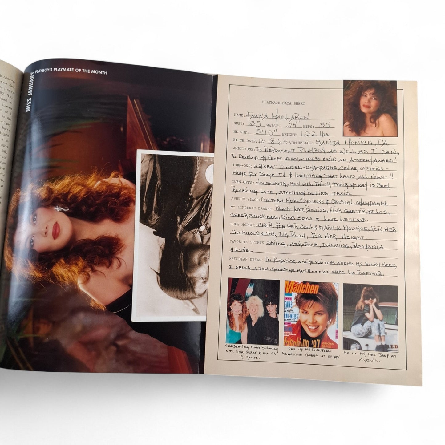 PLAYBOY Magazine January 1989 Fawna MacLaren