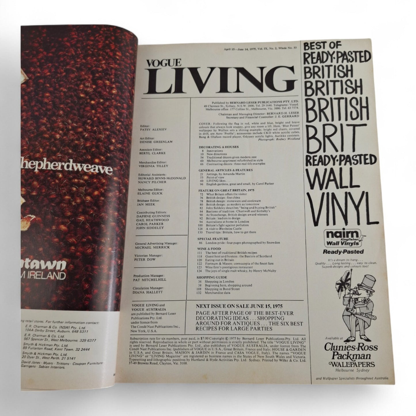Vintage Vogue Living Australian Magazine - No. 2 1975