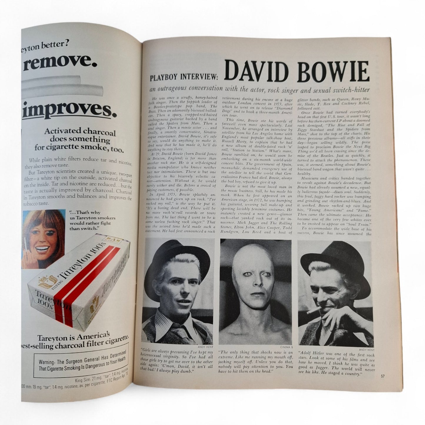 PLAYBOY Magazine US September 1976 - Whitney Kaine centrefold David Bowie