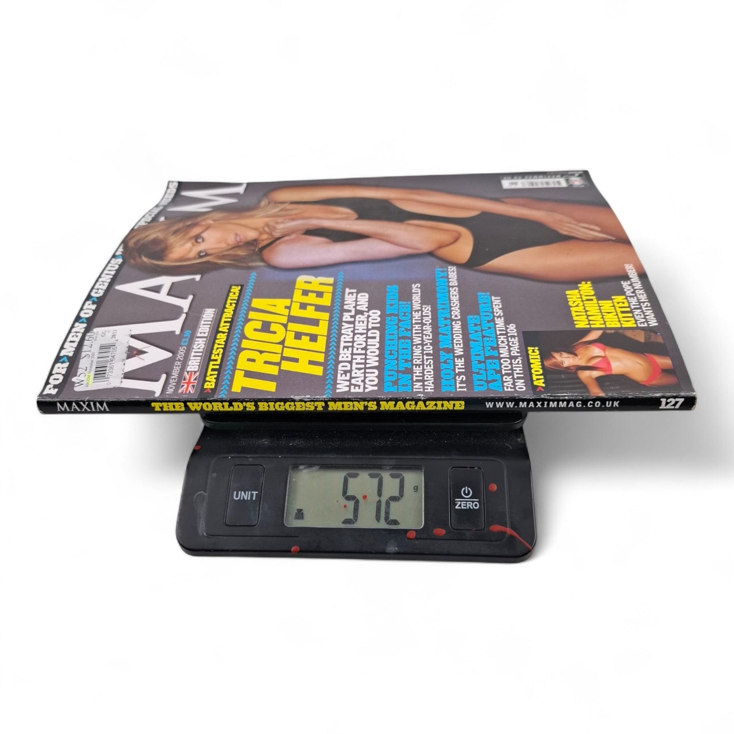 Maxim UK Edition Magazine November 2005 Tricia Helfer Natasha Hamilton