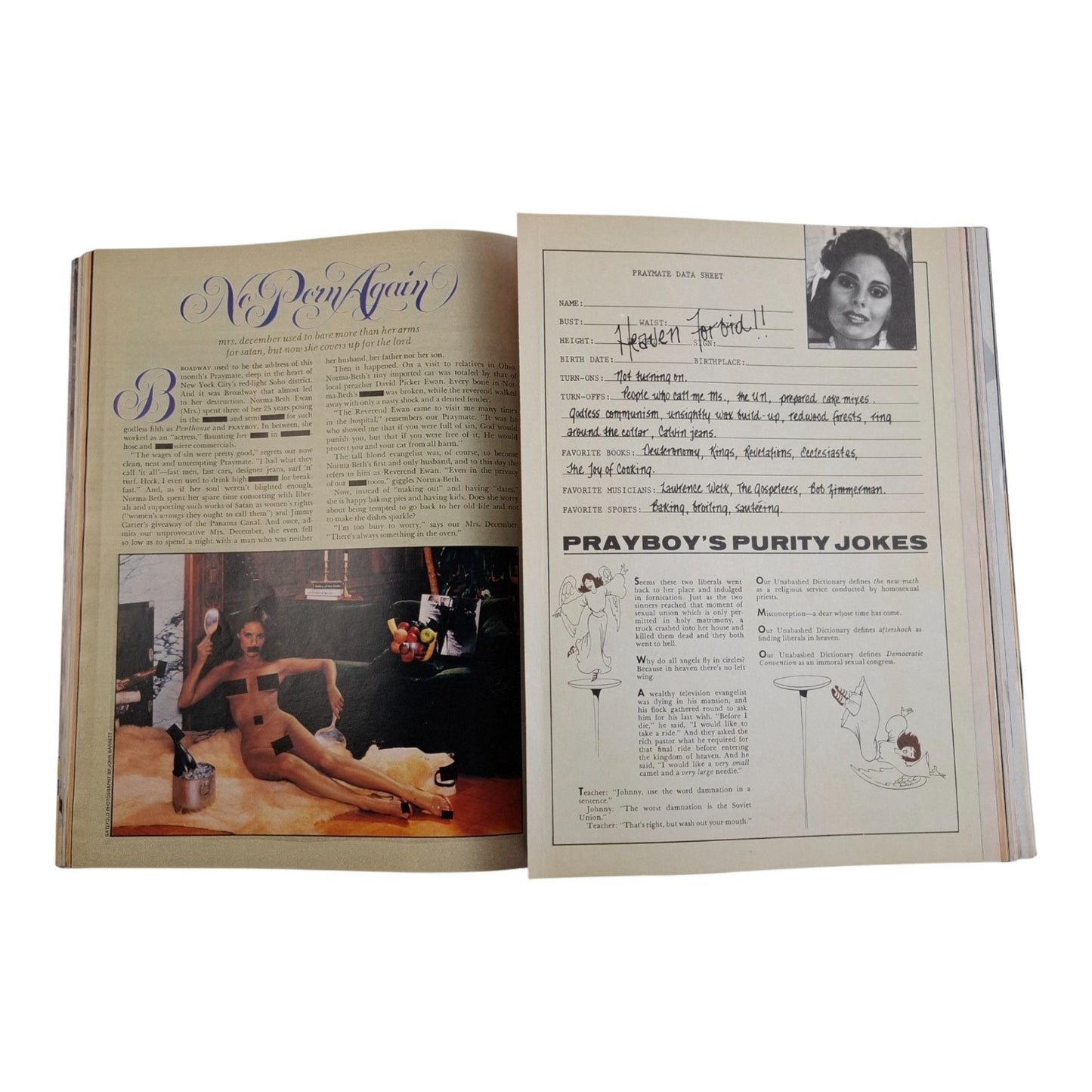 Playboy Magazine December 1981 Bernadette Peters / Patricia Farinelli