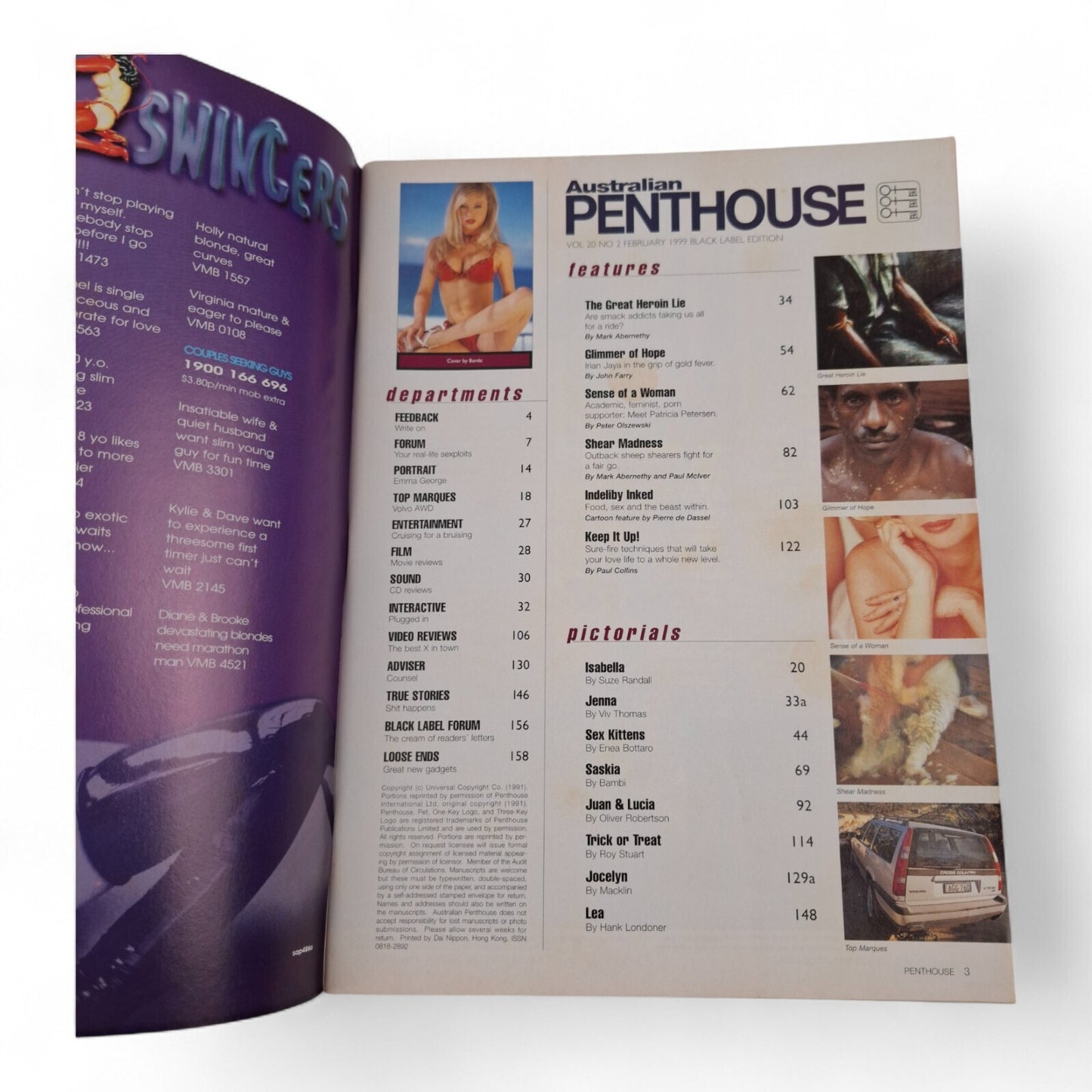 AUSTRALIAN PENTHOUSE Men's Magazine Black Label February 1999