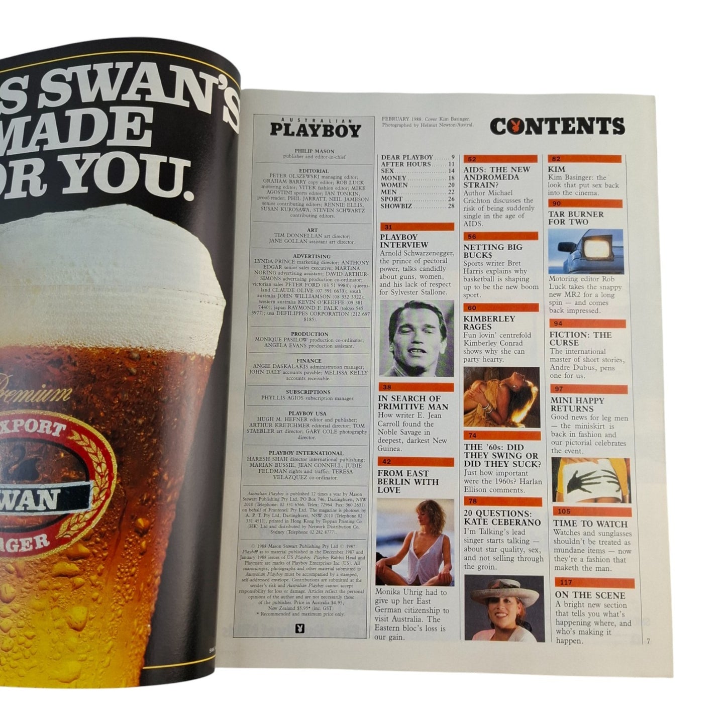 Australian Playboy Magazine February 1988 Kim Basinger