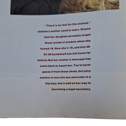 Australian Penthouse Magazine - Black Edition September 1990 Justine