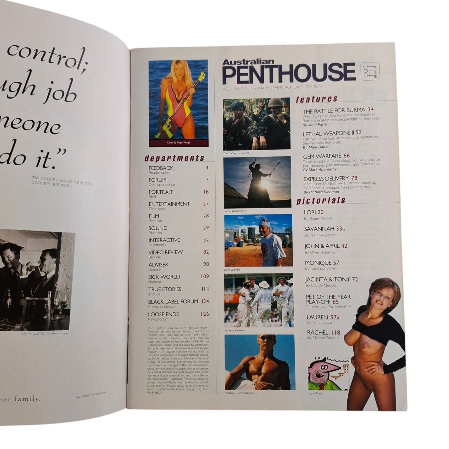 Australian Penthouse Magazine February 1998 Monique Mason / Savannah Hunter