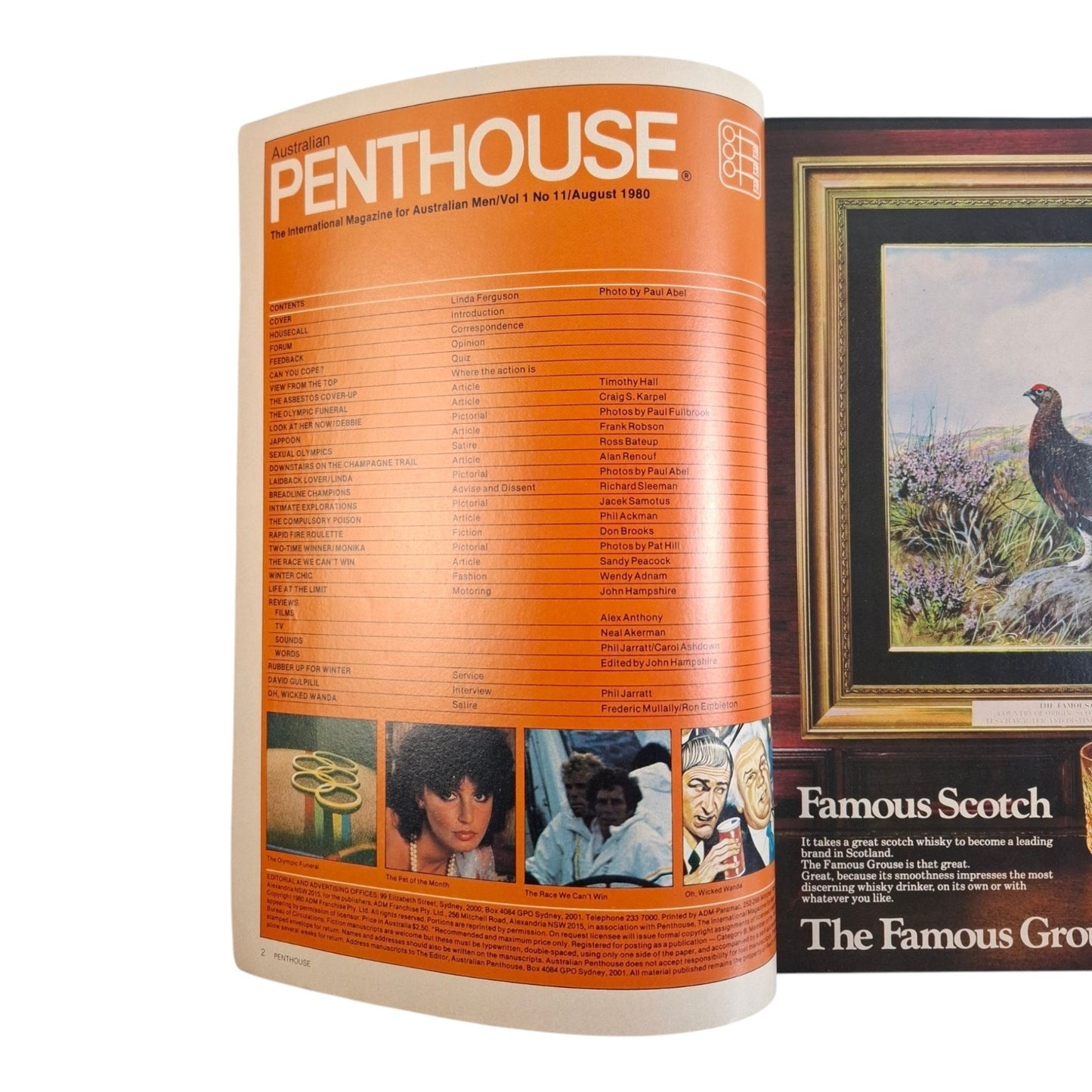 AUSTRALIAN PENTHOUSE Men's Magazine August 1980 Linda Ferguson / Debbie Francis
