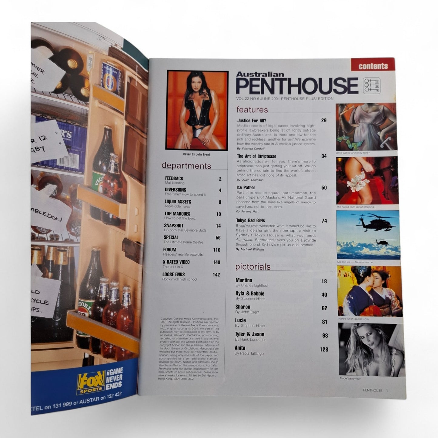 AUSTRALIAN PENTHOUSE June 2001 Vol. 22 No. 6 Men's Magazine Sharon Hemmings