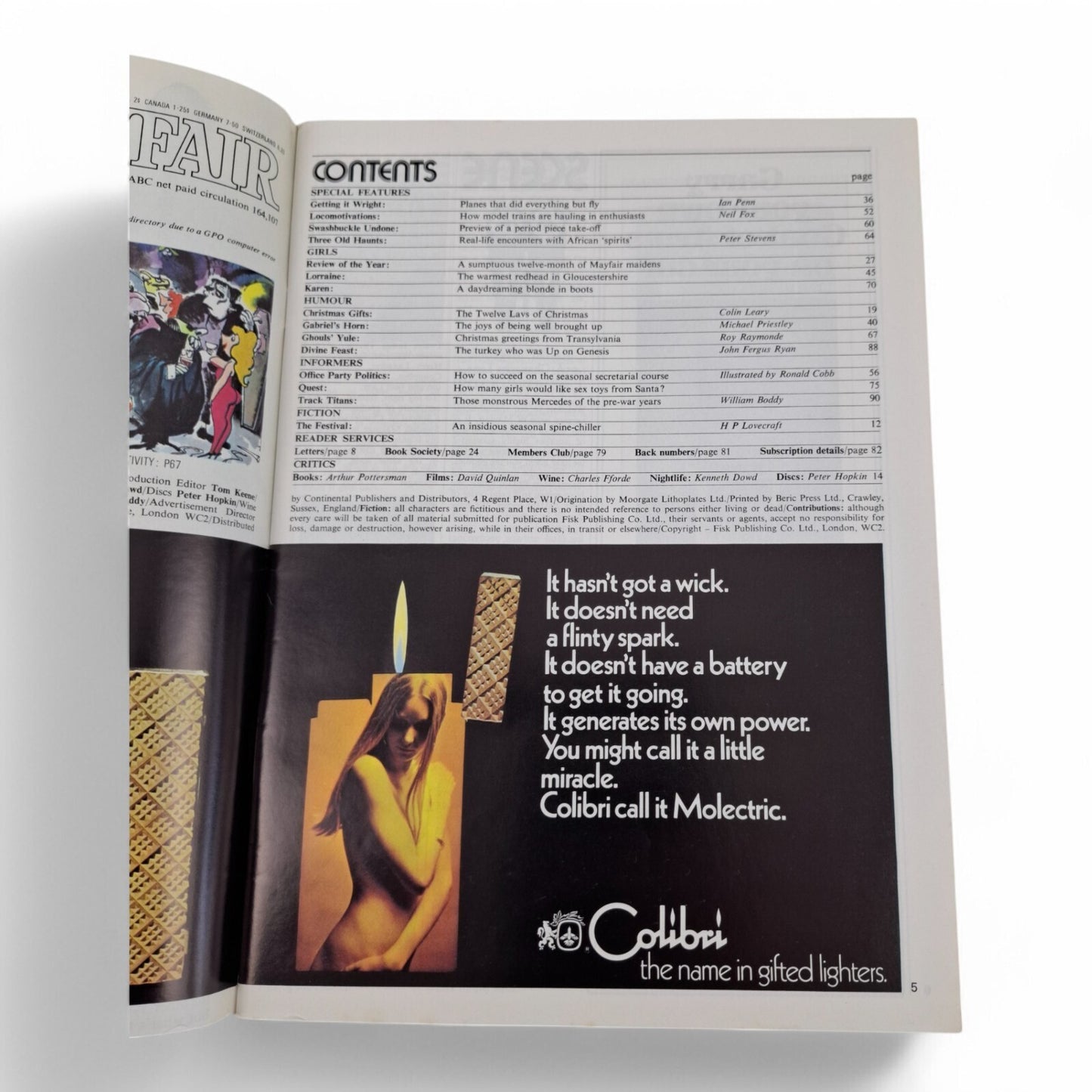 Mayfair Magazine Vol. 6 No. 12 December 1971 U.K Playboy Lorraine Gilbey