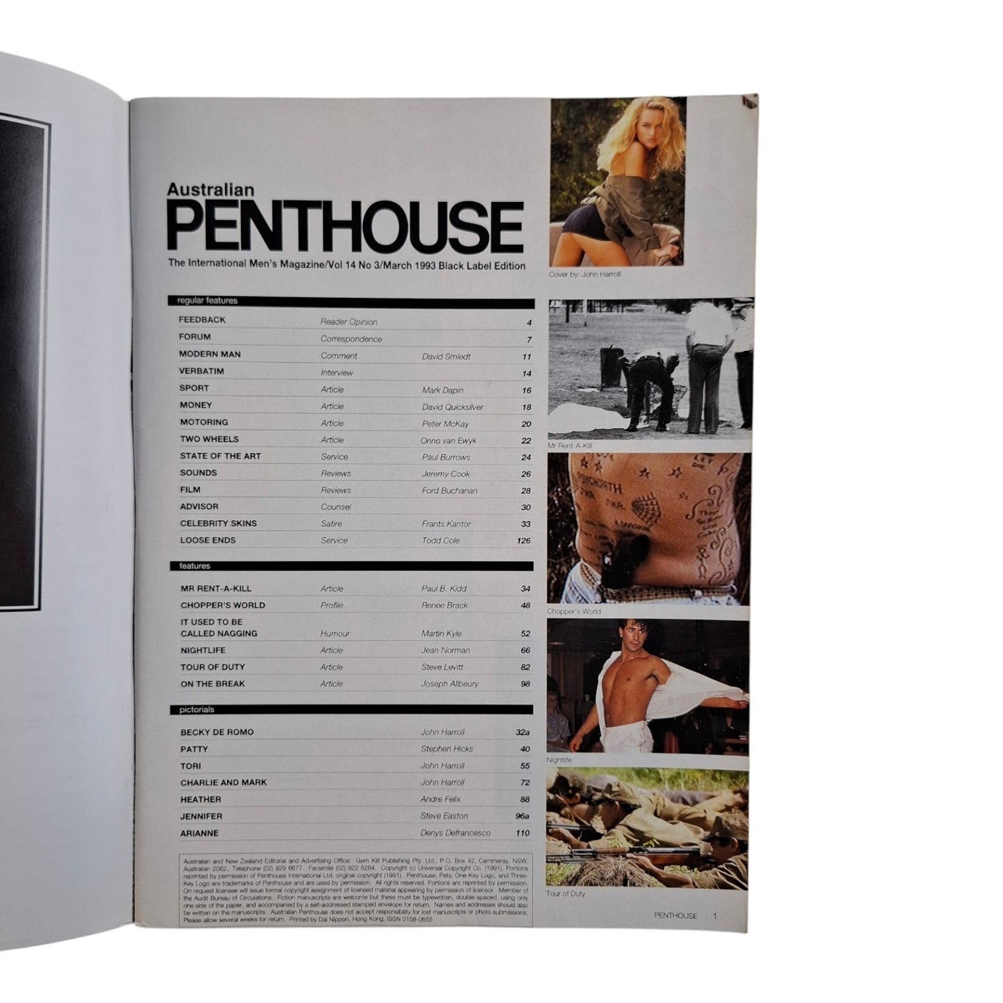 Australian Penthouse Magazine March 1993 Tori / Patty Krupys