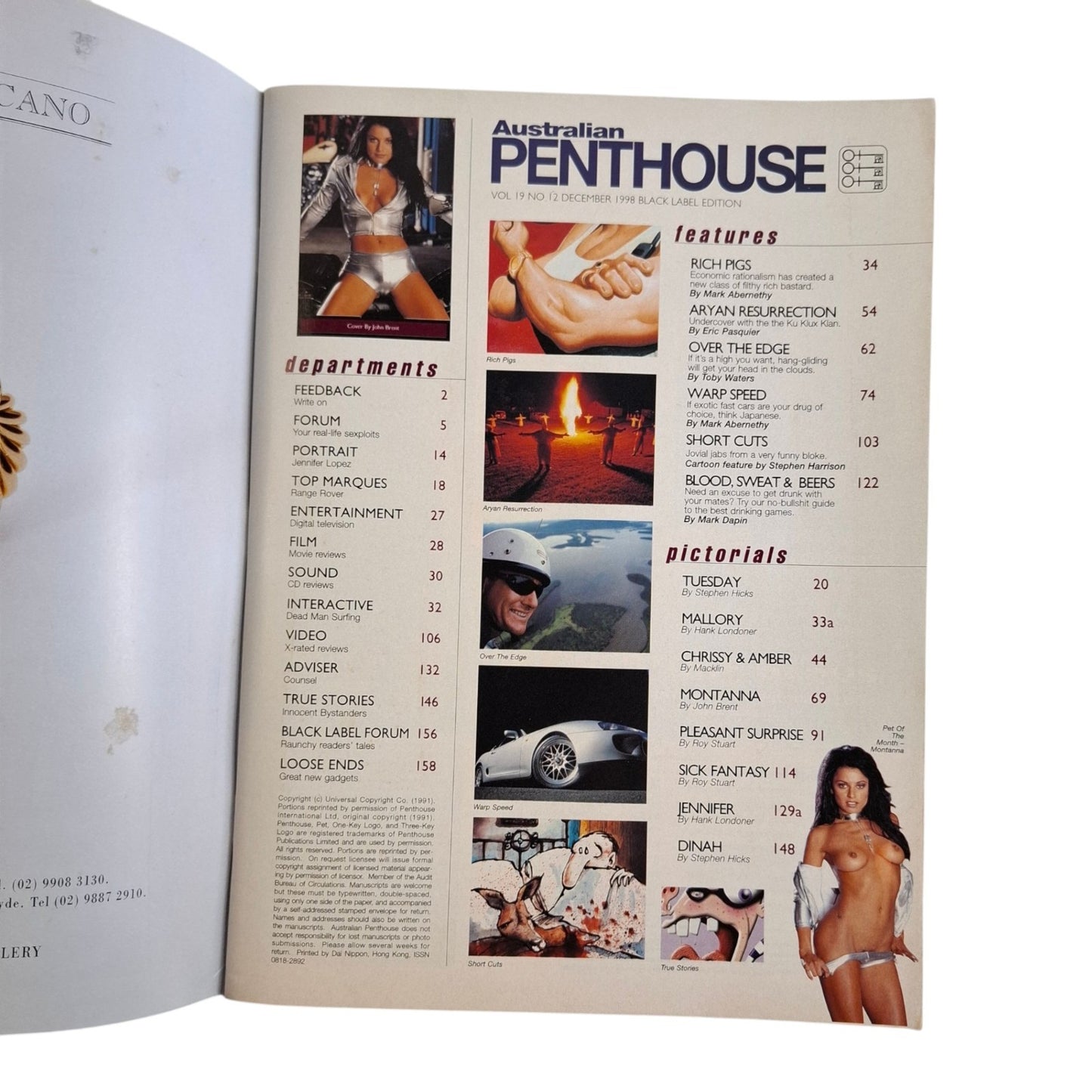 Australian Penthouse Magazine December 1998 Montanna / Mallory Knox