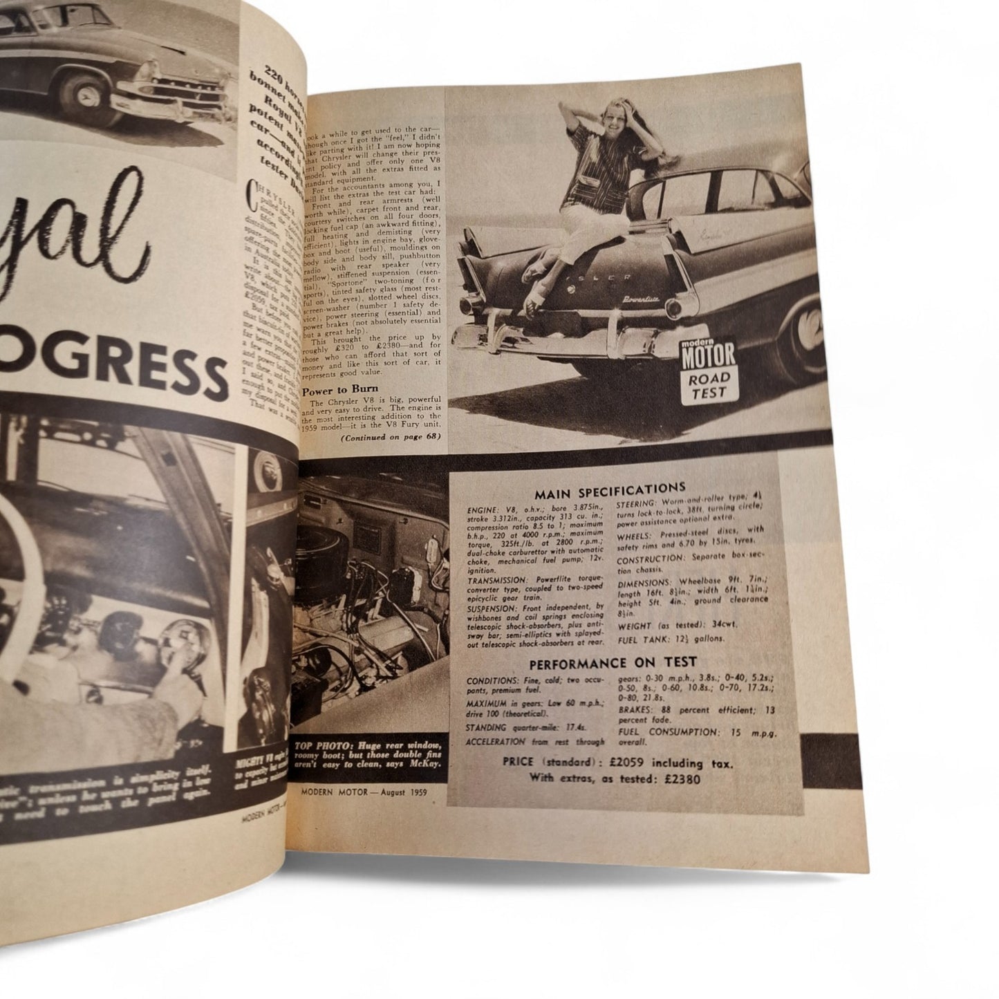 Modern Motor Magazine August 1959 FB Holden
