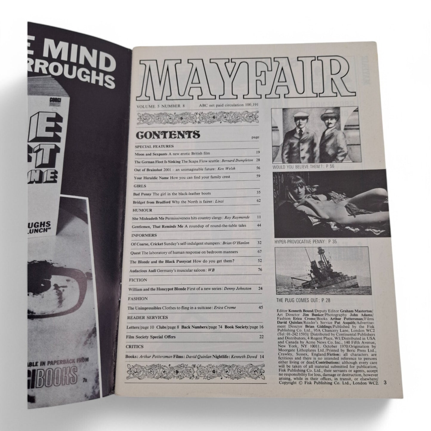 Vintage Mayfair Magazine Vol. 5 No. 8 August 1970 Playboy