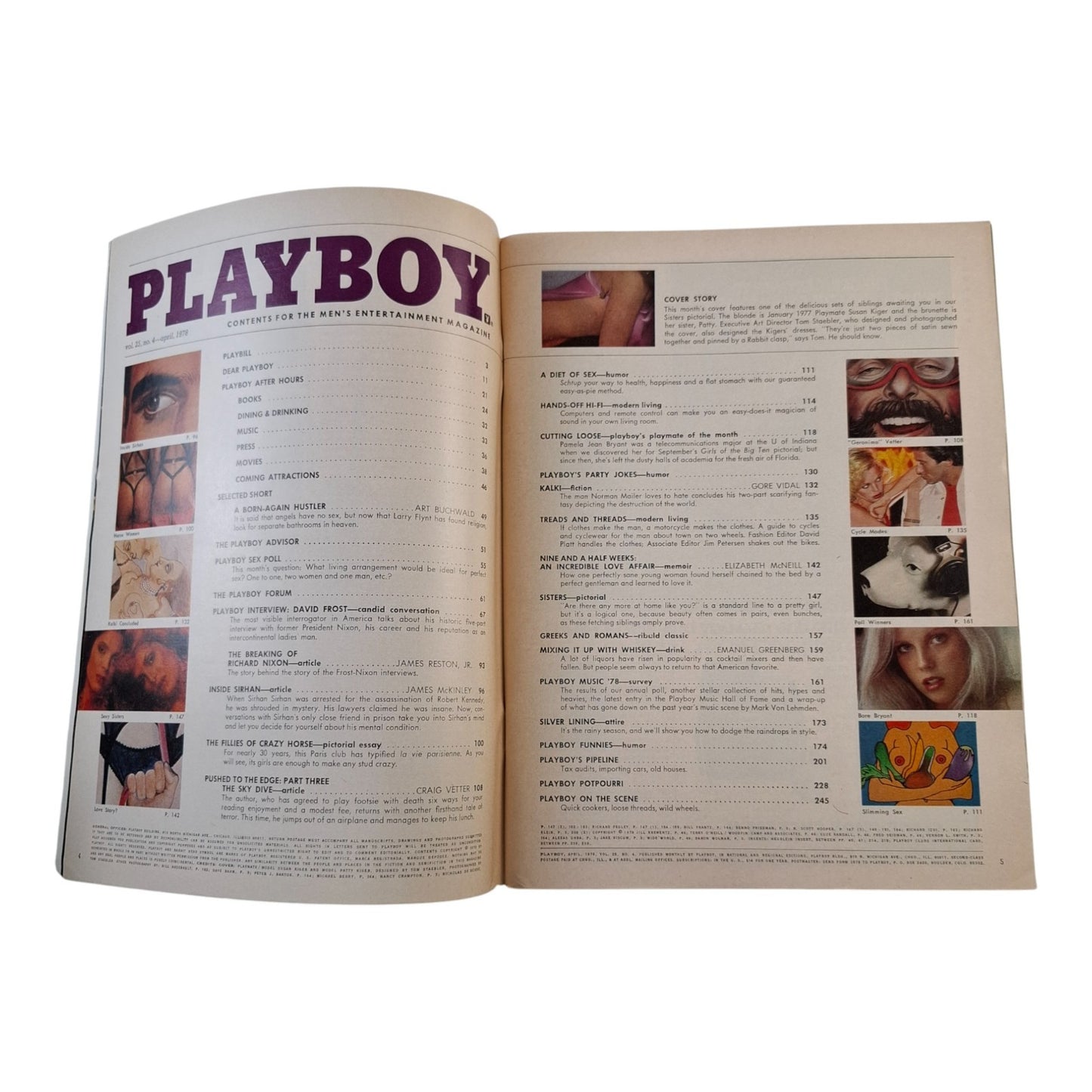 Playboy Magazine April 1978 Susan & Patty Kiger /  Pamela Jean Bryant