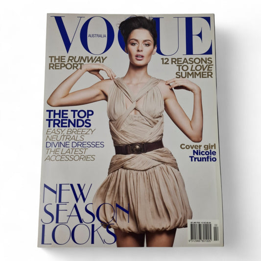 Vogue Australia Magazine February 2010 Nicole Trunfio Cover EXCELLENT