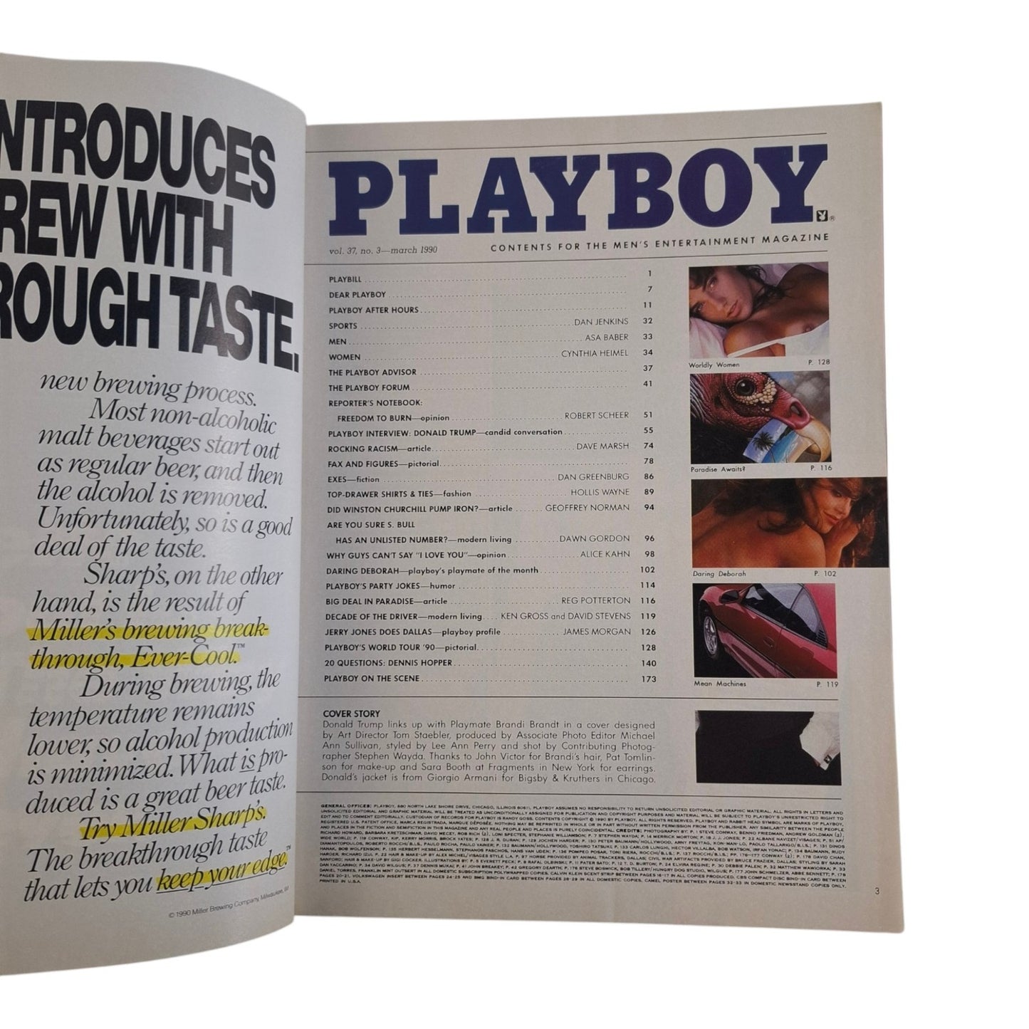 PLAYBOY MAGAZINE March 1990 Brandi Brandt & Donald Trump