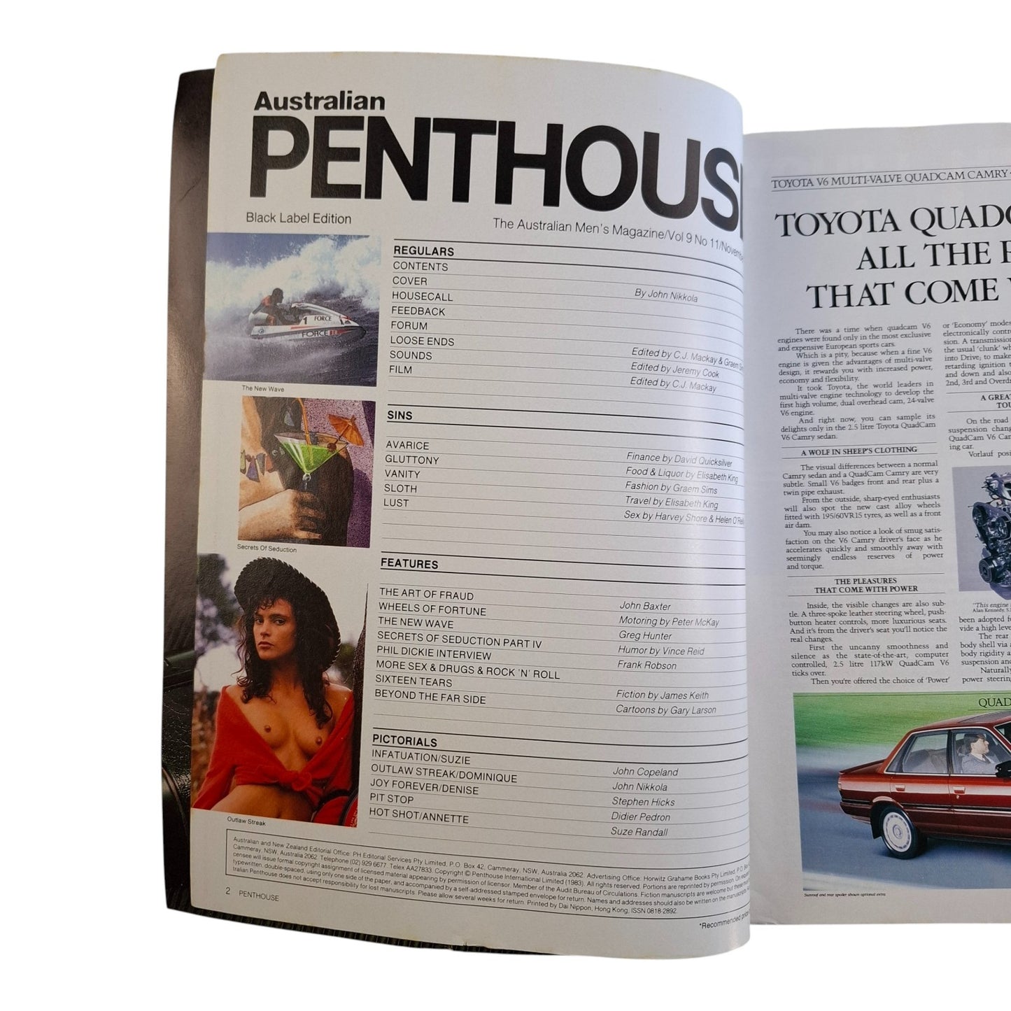 AUSTRALIAN PENTHOUSE Magazine November 1988 Dominique