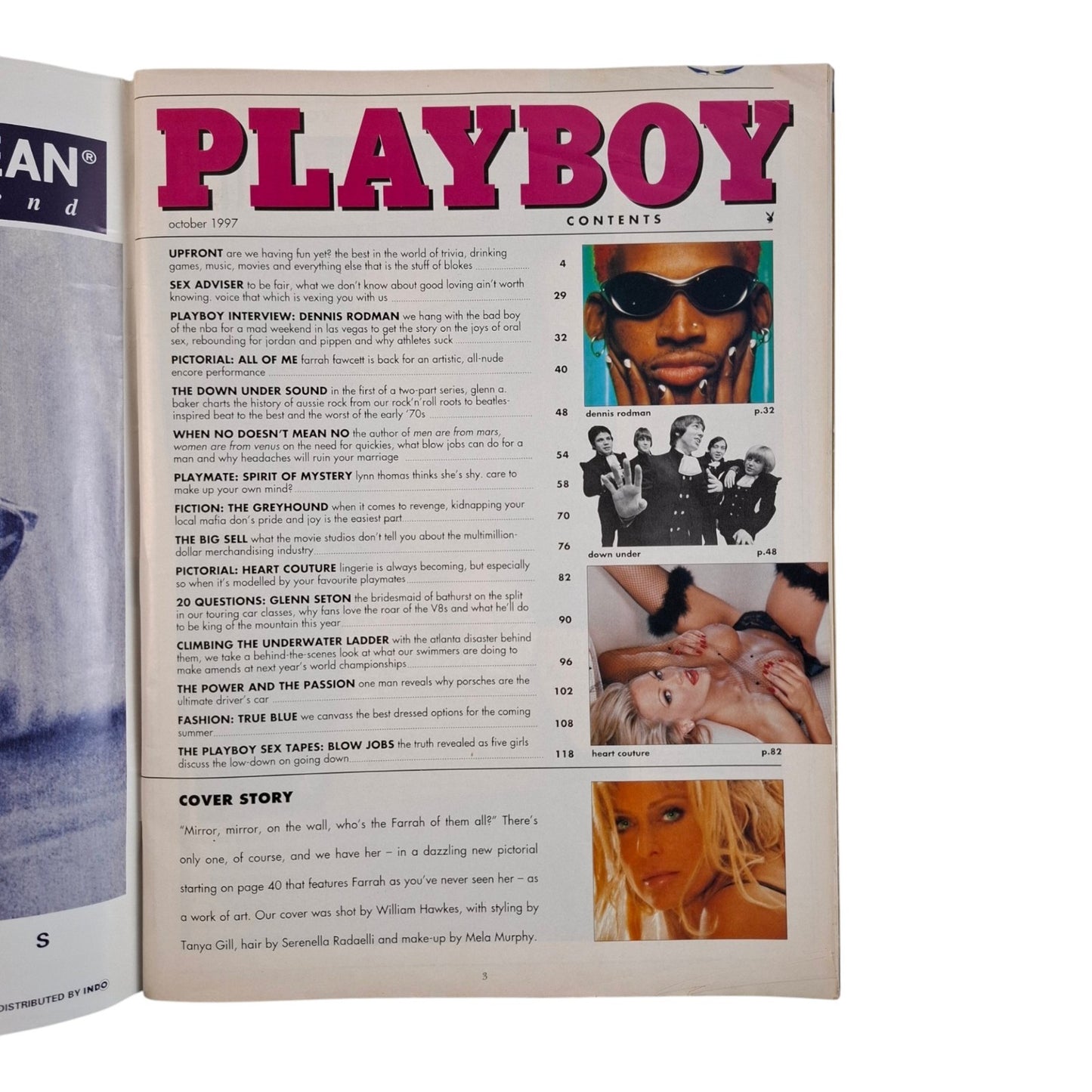 Australian Playboy Magazine October 1997 Farrah Fawcett / Lynn Thomas .