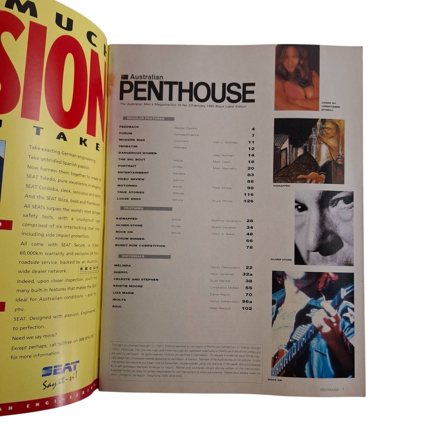 AUSTRALIAN PENTHOUSE Magazine February 1995 Kristie Moore