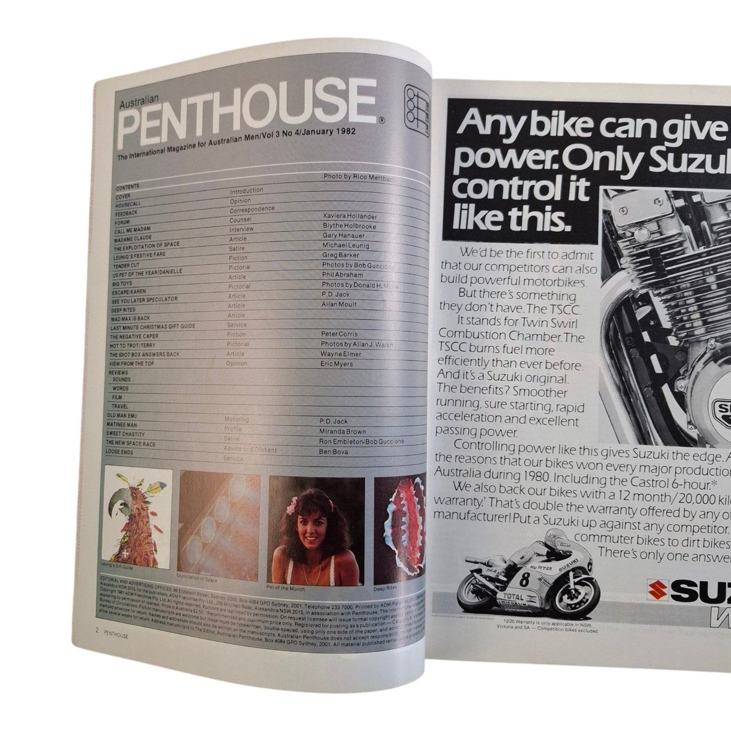 Australian Penthouse Magazine January 1982 Danielle Deneux / Karen Rose