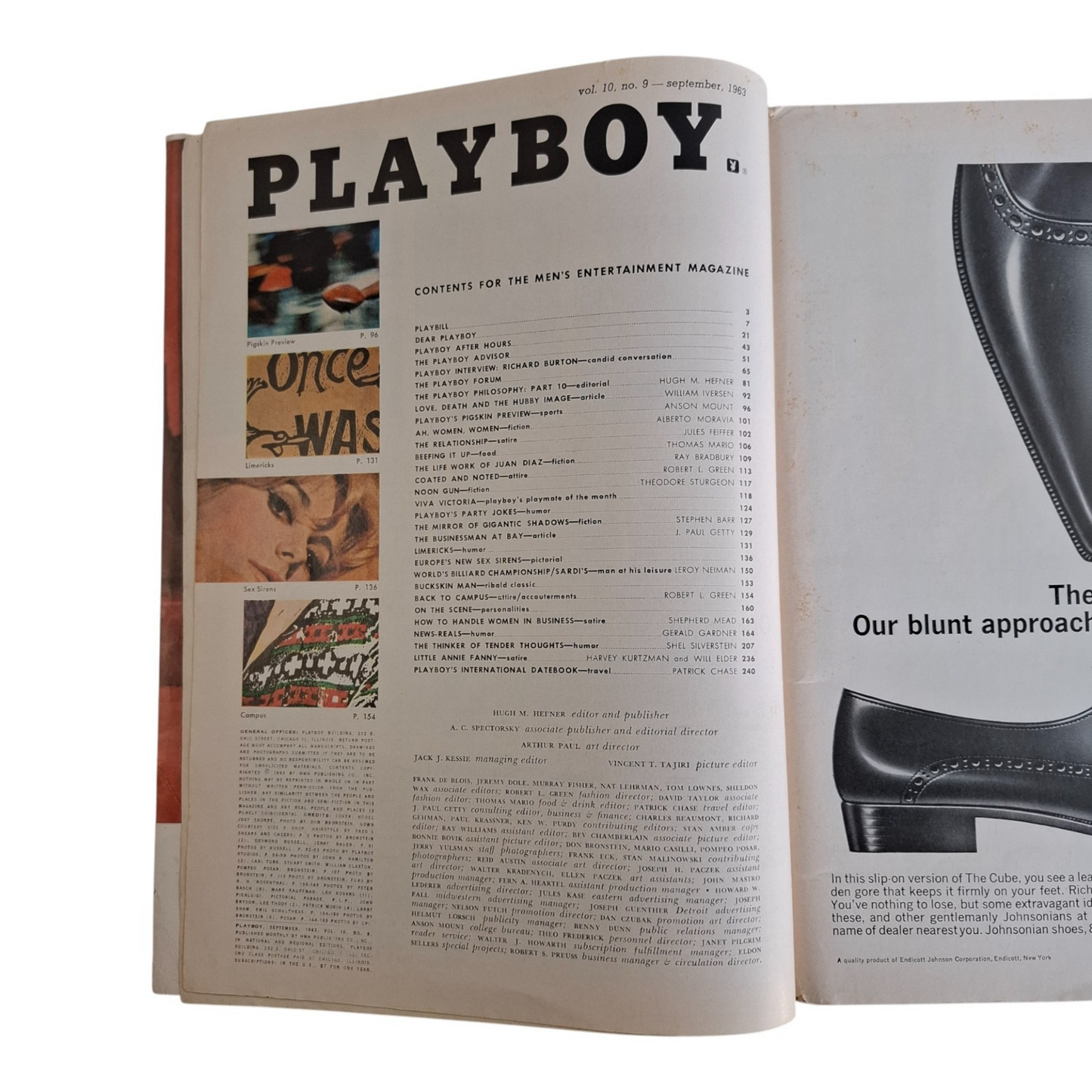Playboy Magazine September 1963 Joey Thorpe / Victoria Valentino