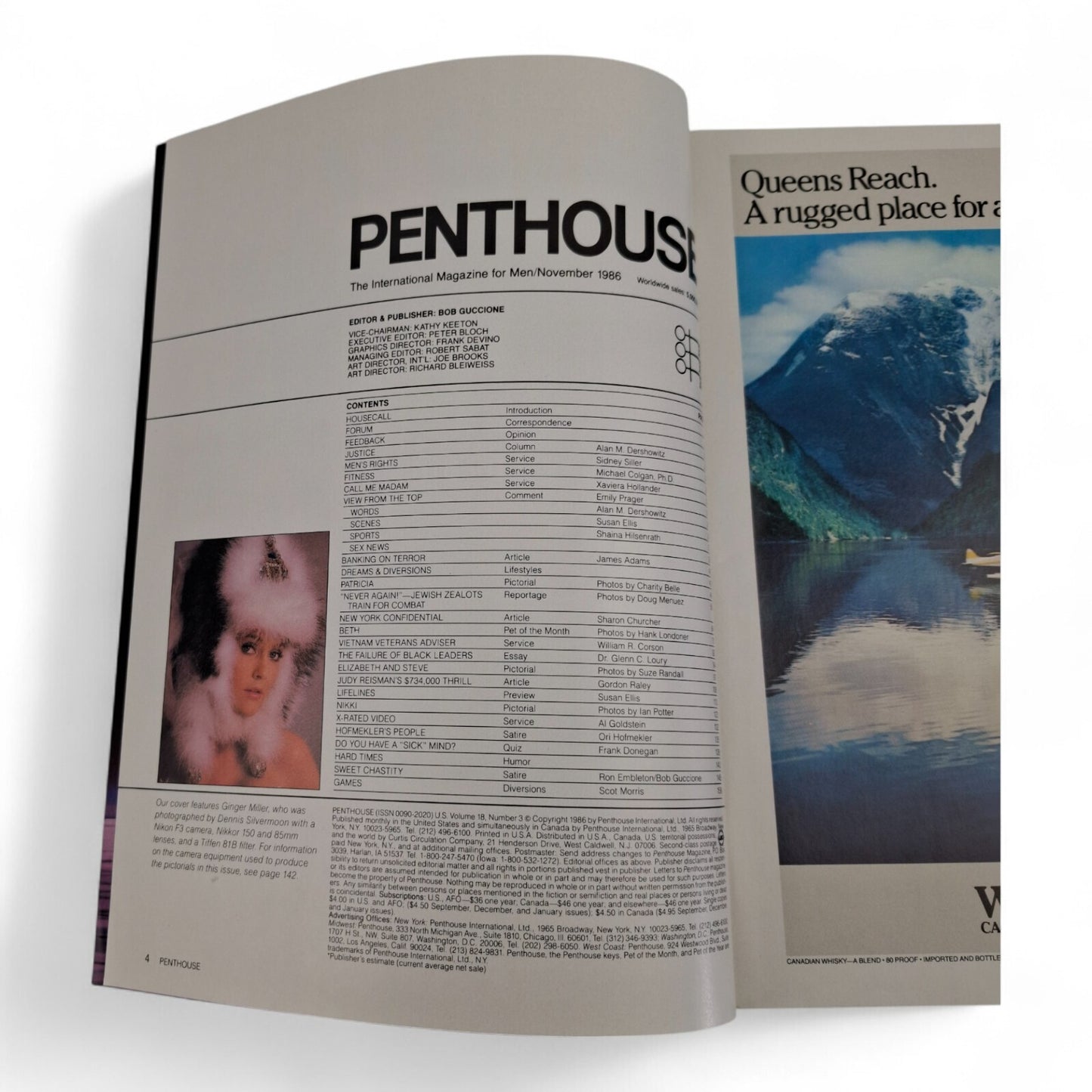 U.S PENTHOUSE Men's Magazine November 1986 Complete  Ginger Miller EXCELLENT