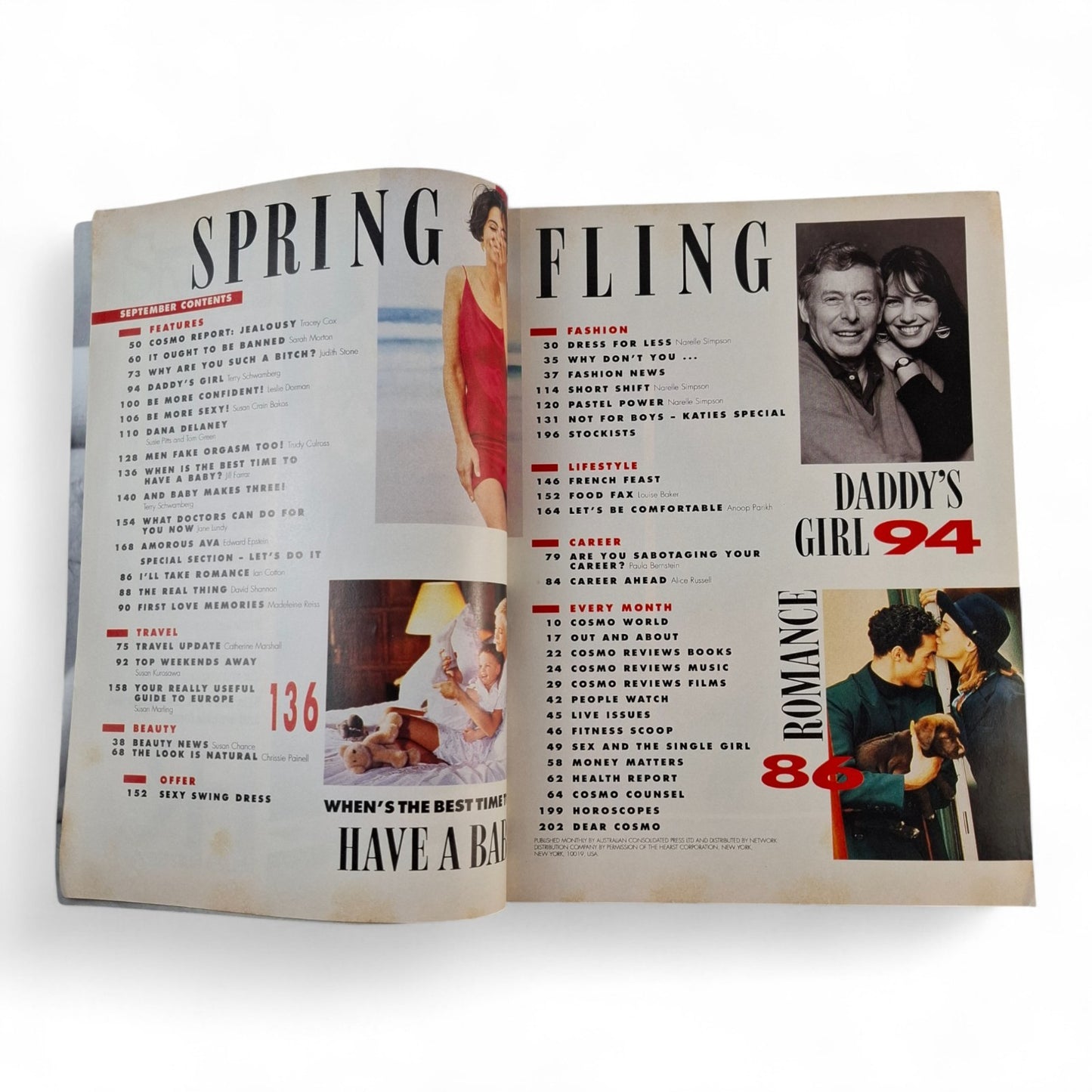 Cosmopolitan Australia magazine - September 1990 - Julie Feiten + Dana Delaney