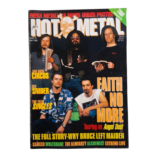 Hot Metal Magazine #51 May 1993 Faith No More / Dee Snider / Ozzy