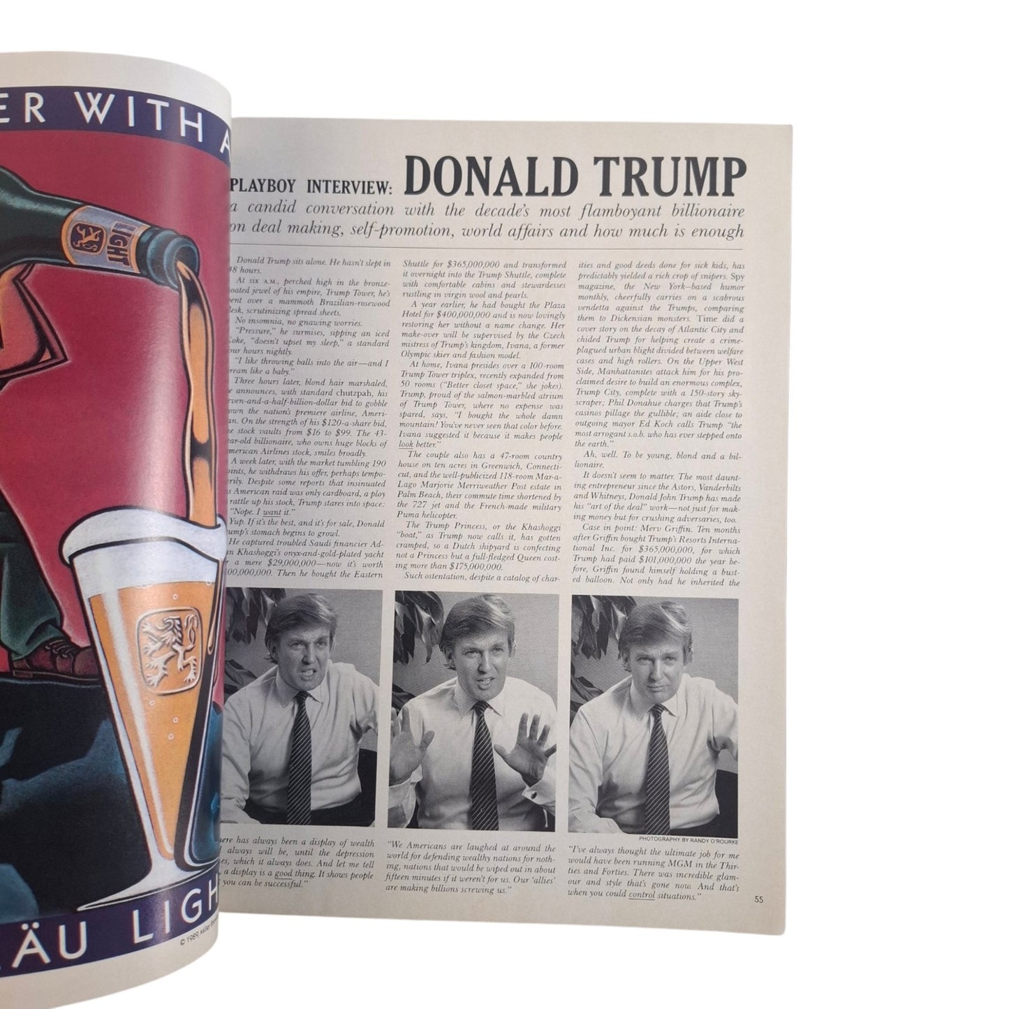 PLAYBOY MAGAZINE March 1990 Brandi Brandt & Donald Trump