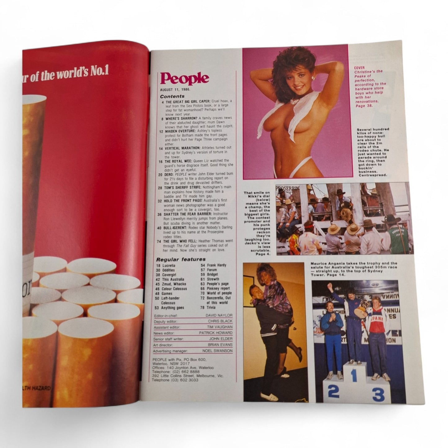 Australian PEOPLE MAGAZINE With PIX August 11th 1986 Christine Peake