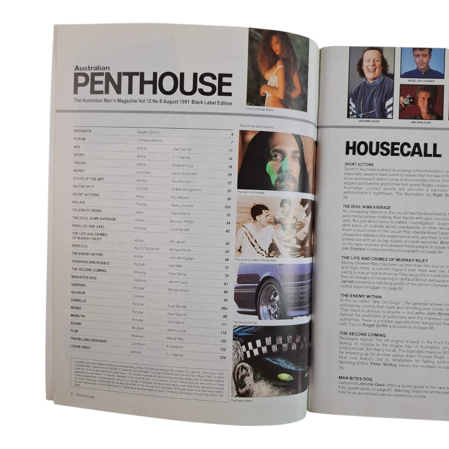 Australian Penthouse Magazine August 1991 Rebecca Hurst / Malika Svenson