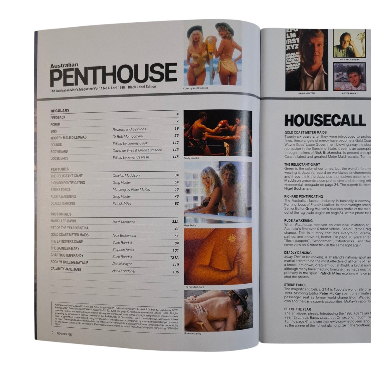 Australian Penthouse Magazine April 1990 Meter Maids / Ravin Lee