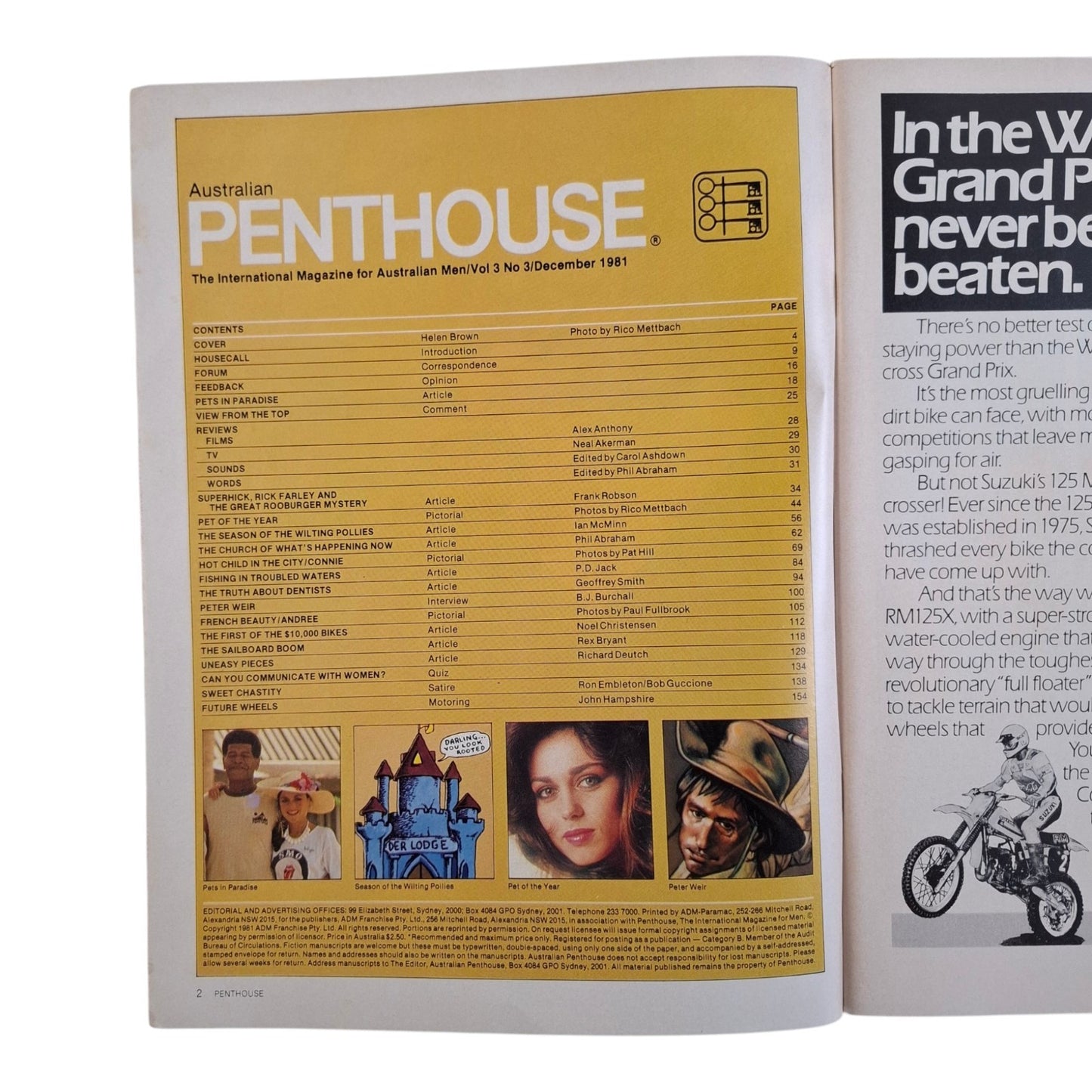 Australian Penthouse Magazine December 1981 Helen Brown / Connie Hadden