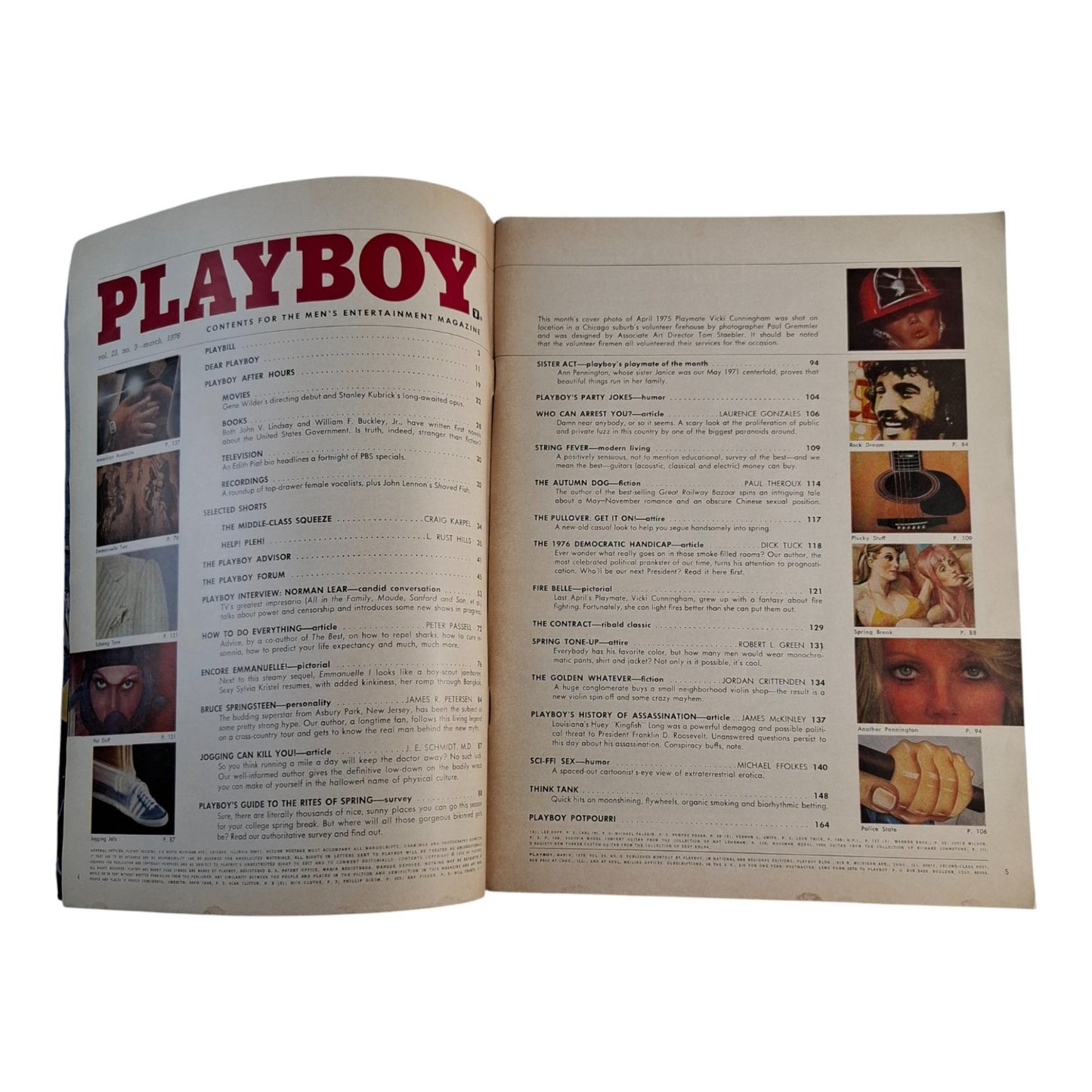 Playboy Magazine March 1976 Vicki Cunningham Ann Pennington