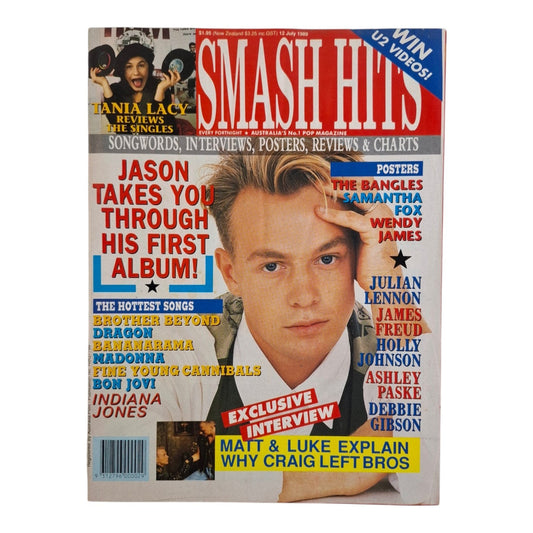 Smash Hits Magazine Australia July 1989 Jason Donovan / Samantha Fox / BROS