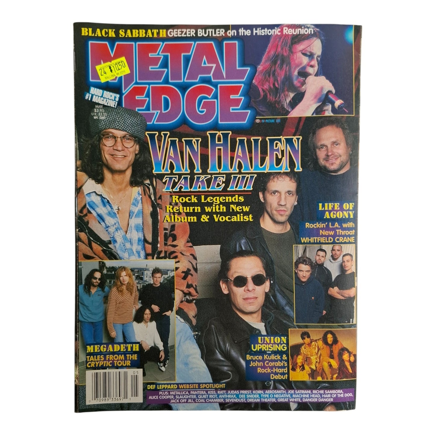 Metal Edge Magazine May 1998 Van Halen Pantera Metallica Korn Ozzy Megadeth Ratt