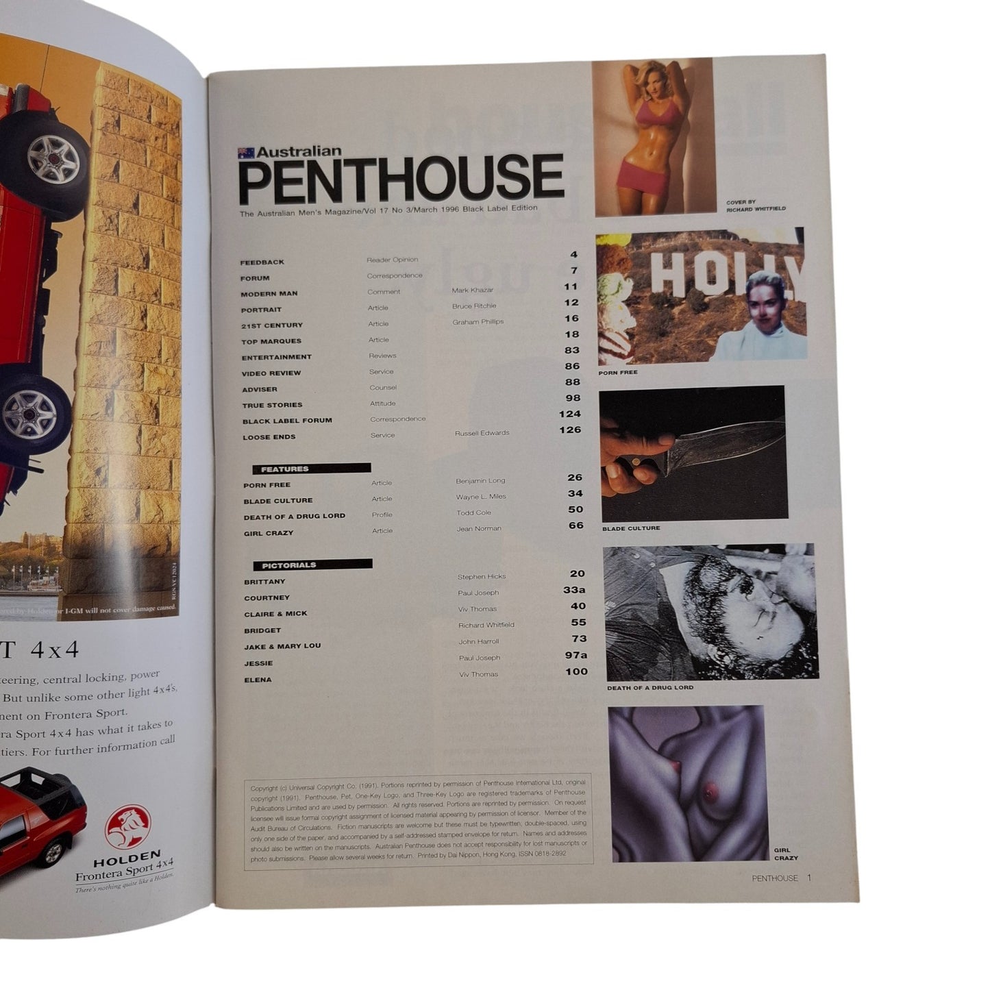 Australian Penthouse Magazine March 1996 Bridget Burns / Courtney Behn