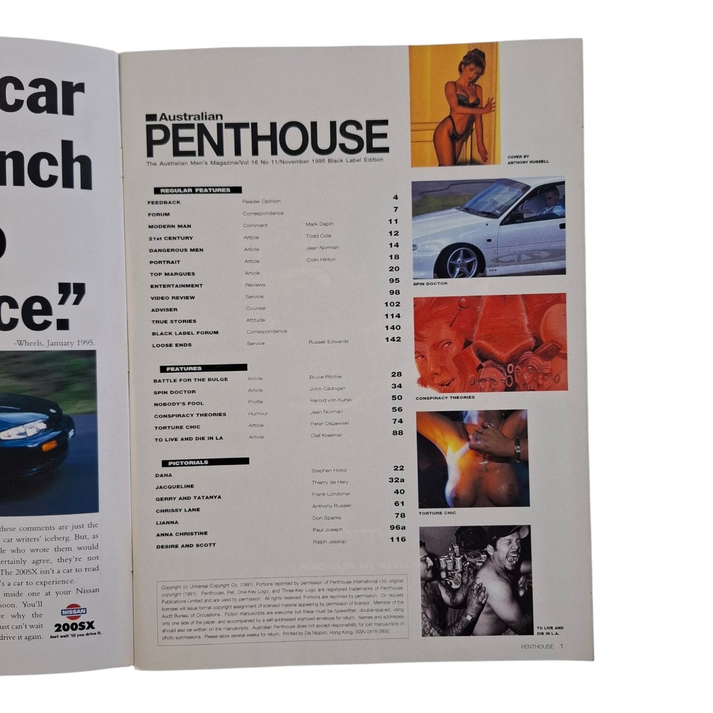Australian Penthouse Magazine November 1995 Chrissy Lane / Jacqueline Formby