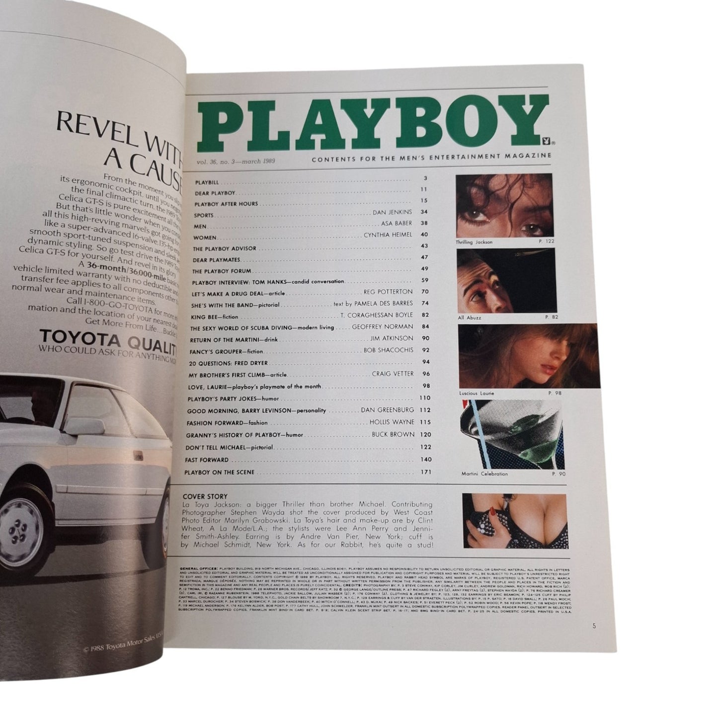 PLAYBOY MAGAZINE March 1989  La Toya Jackson / Laurie Wood NO C/F