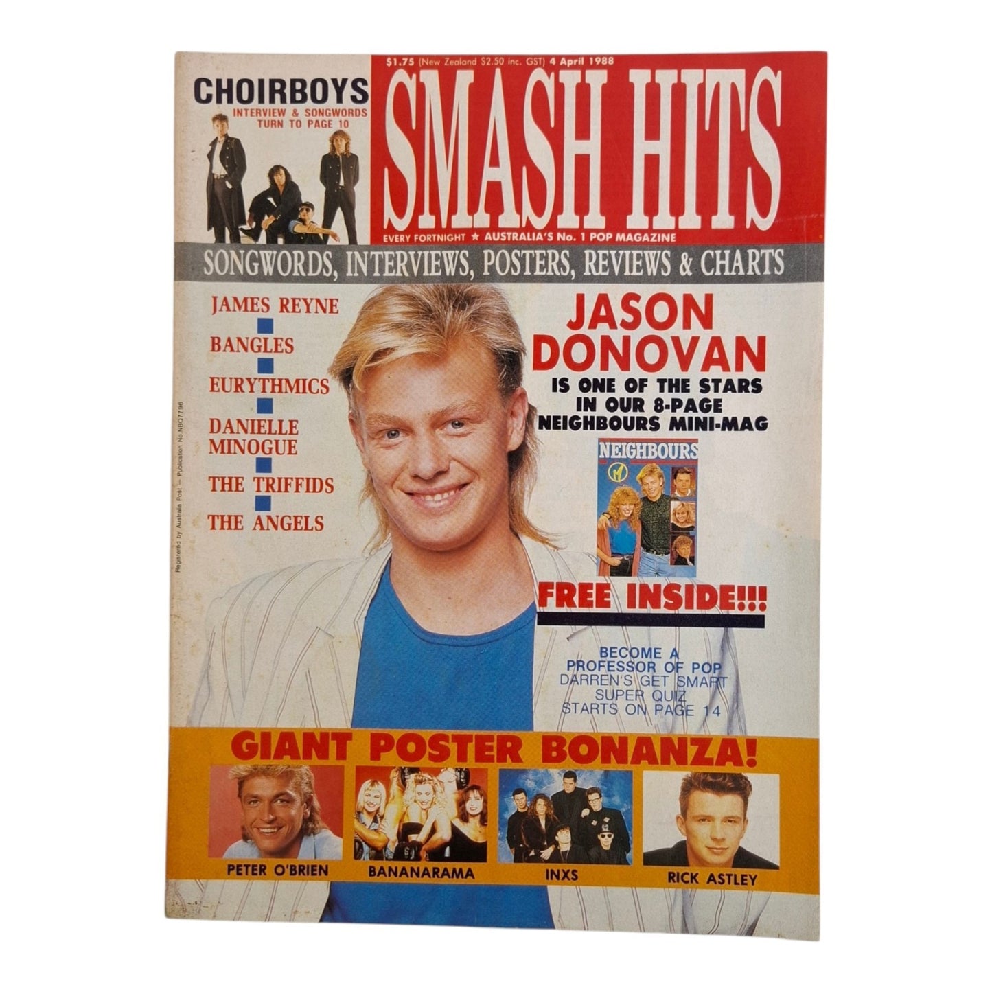 Smash Hits Magazine Australia April 1988 Jason Donovan / Dannii Minogue
