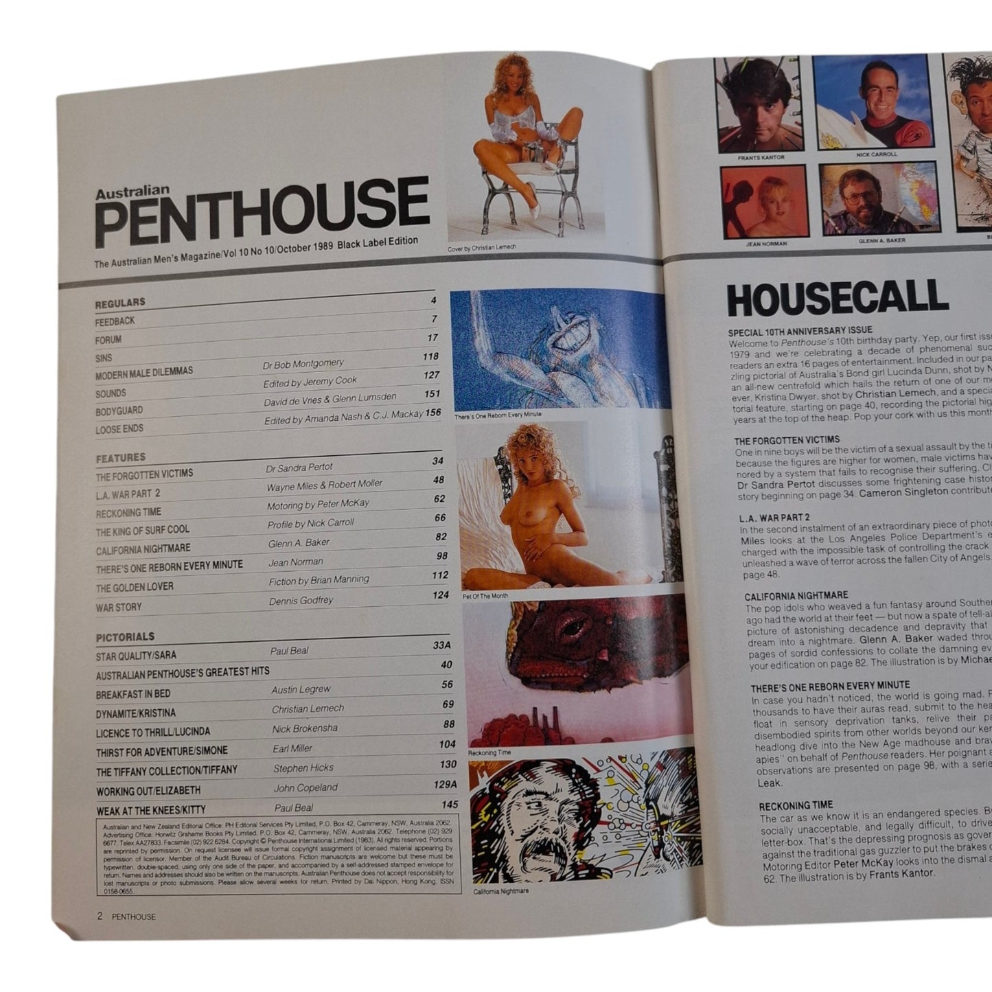 Australian Penthouse Magazine October 1989 Kristina Dwyer / Sara Talbot